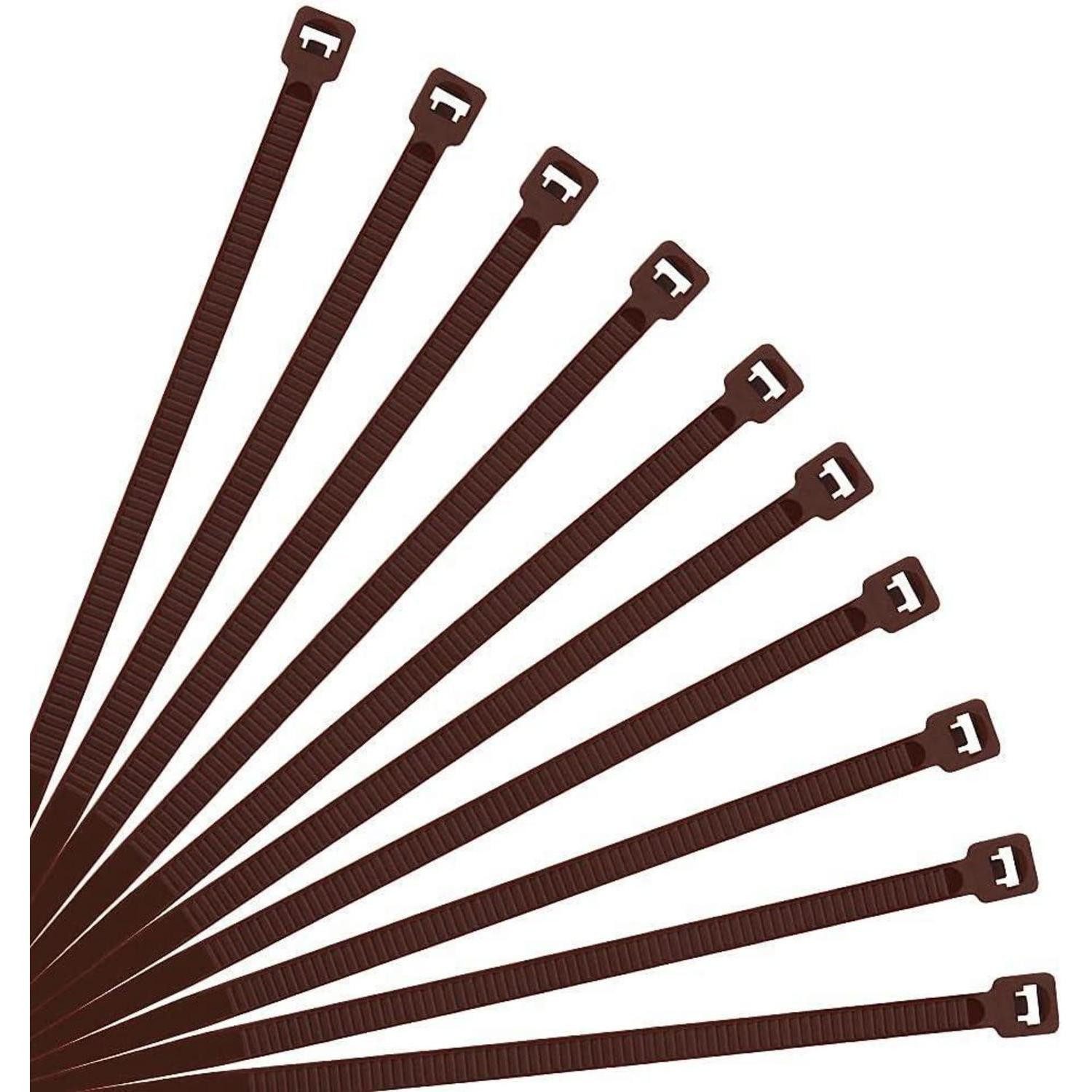 LuxusKollektion Kabelbinder Kabelbinder 500 Braun Selbstsichernd UVbeständig 300mm x 3.6mm Braun (500-St)