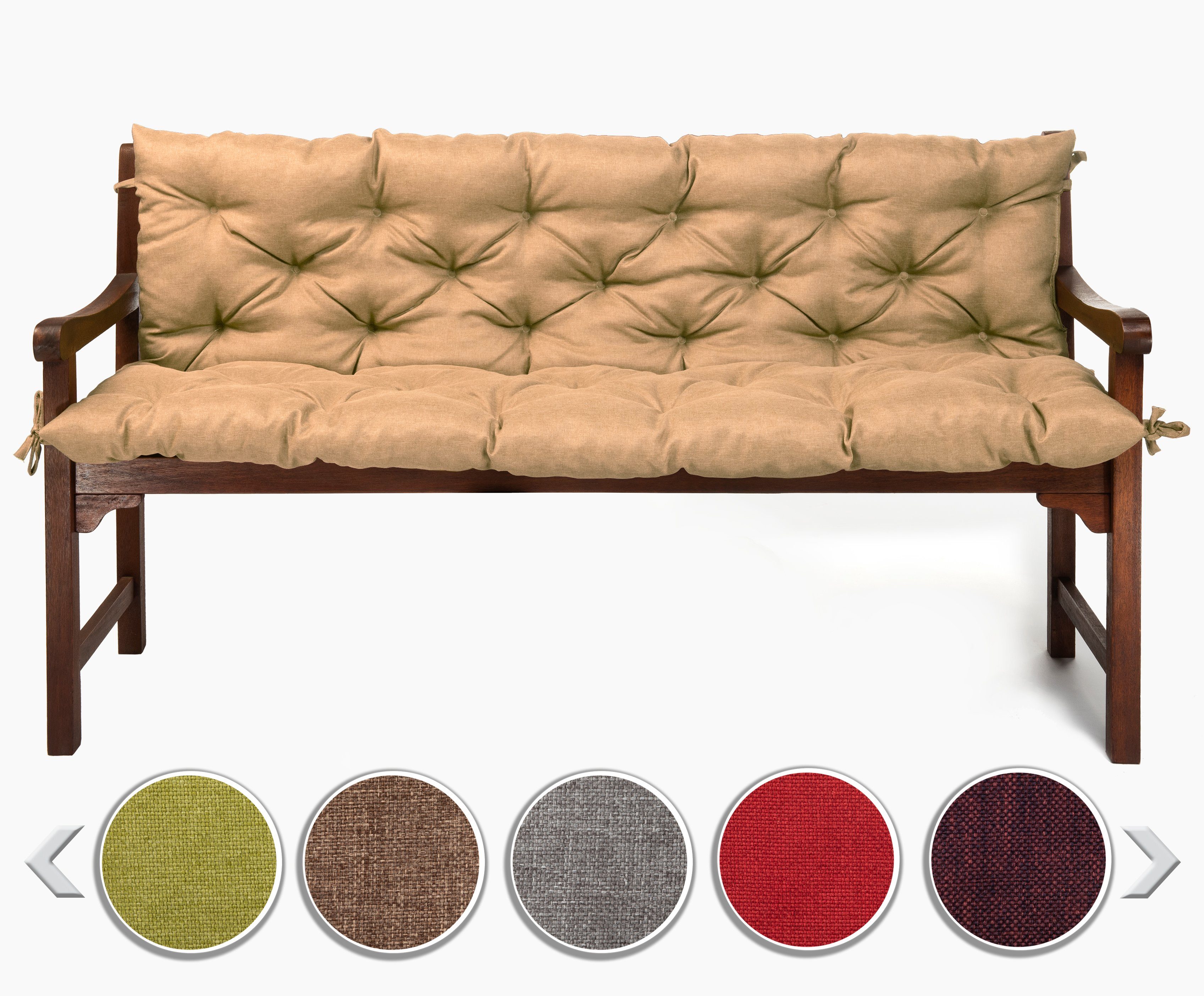 sunnypillow Bankauflage Bankauflage Stuhlkissen viele Farben und Größen zur Auswahl, 100x50x50cm sandfarben