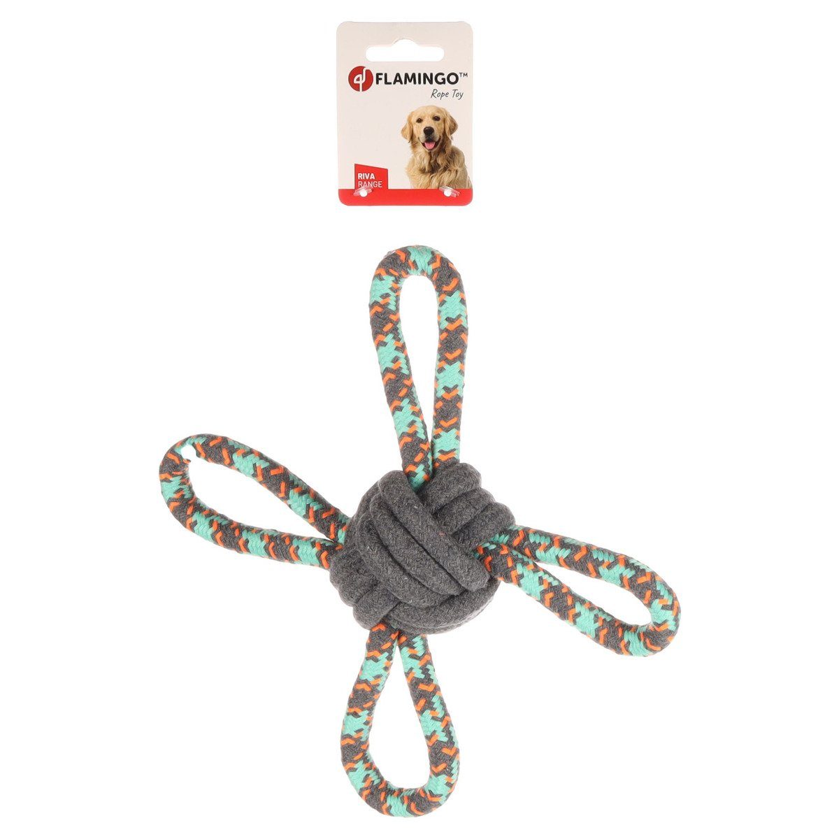 Flamingo Zerrspielzeug Hundespielzeug Riva Zerrseil Knotenball Multiring mi günstig online kaufen