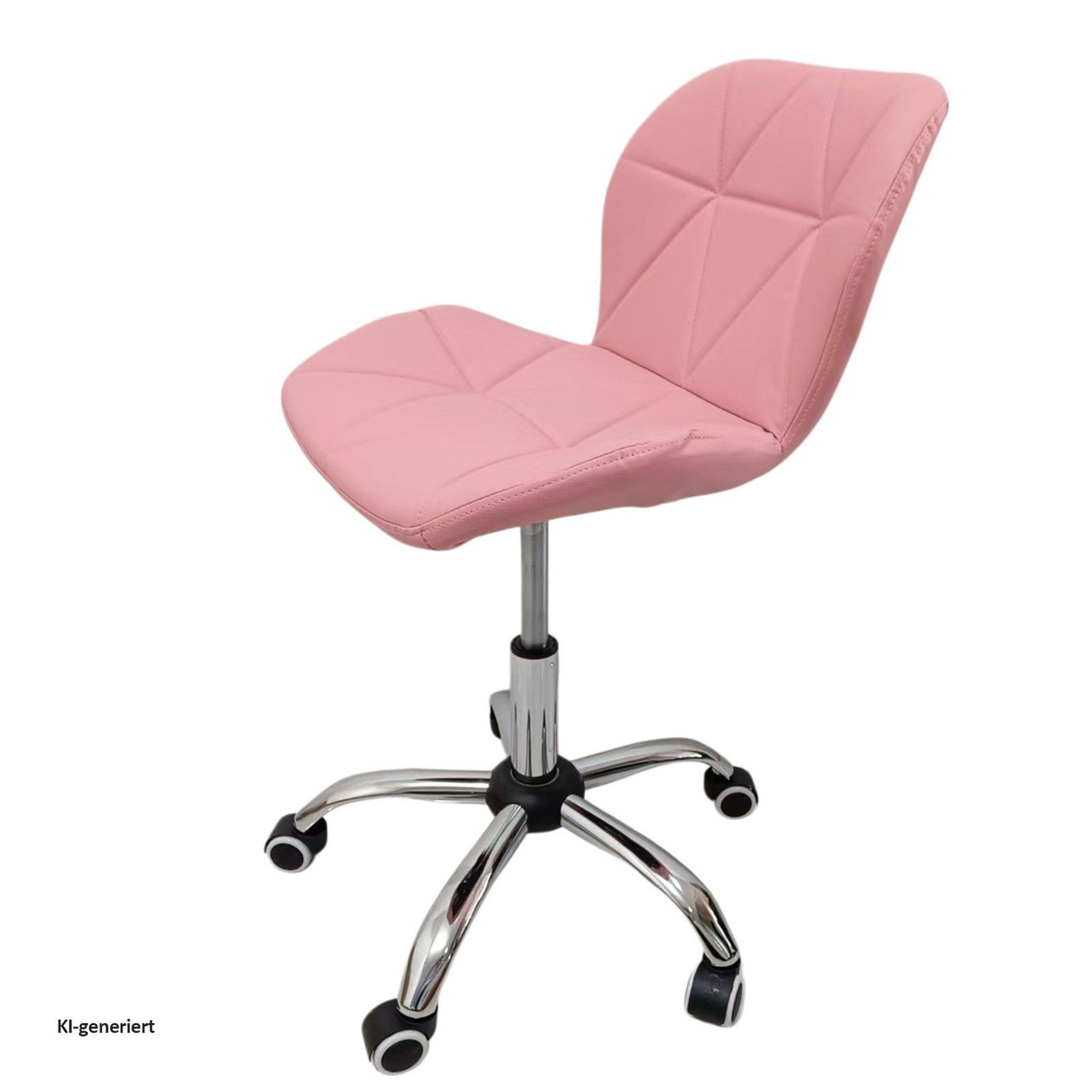 HTI-Living Drehstuhl Neville mit Kunstlederbezug, höhenverstellbar, Hartbodenrollen, Rosa (1 Stück), Höhenverstellbar, Kunstlederbezug