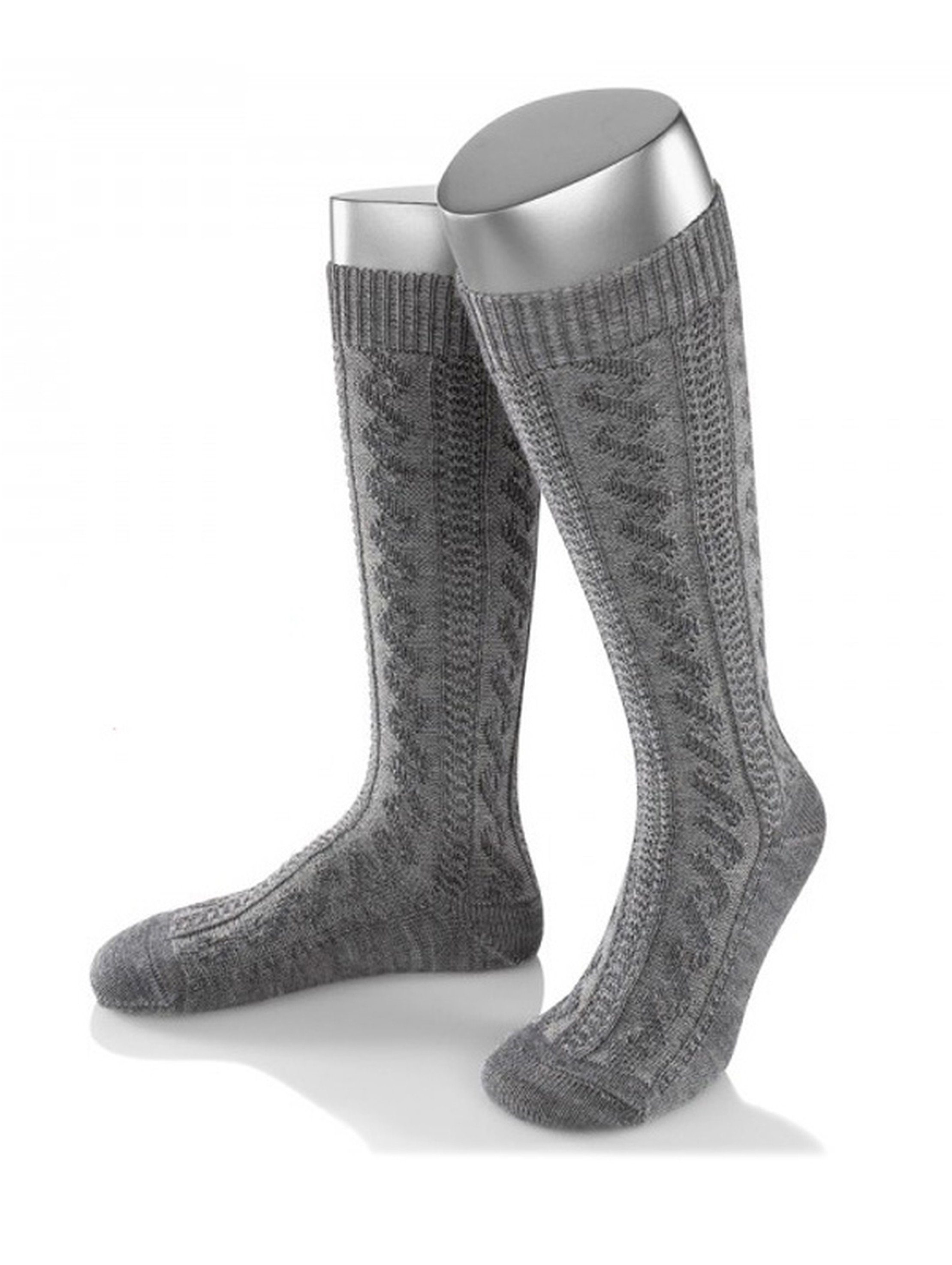Almbock Trachtensocken Trachten Socken lang Merino Schurwolle (1-Paar) grau günstig online kaufen