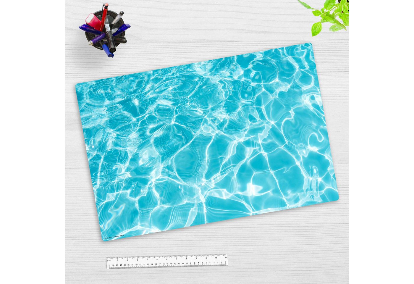 Thumbnail - cover-your-desk.de Schreibtischunterlage abwaschbar - Wasser Reflektion - premium Vinyl - Made in Germany, (1 tlg., abwi...