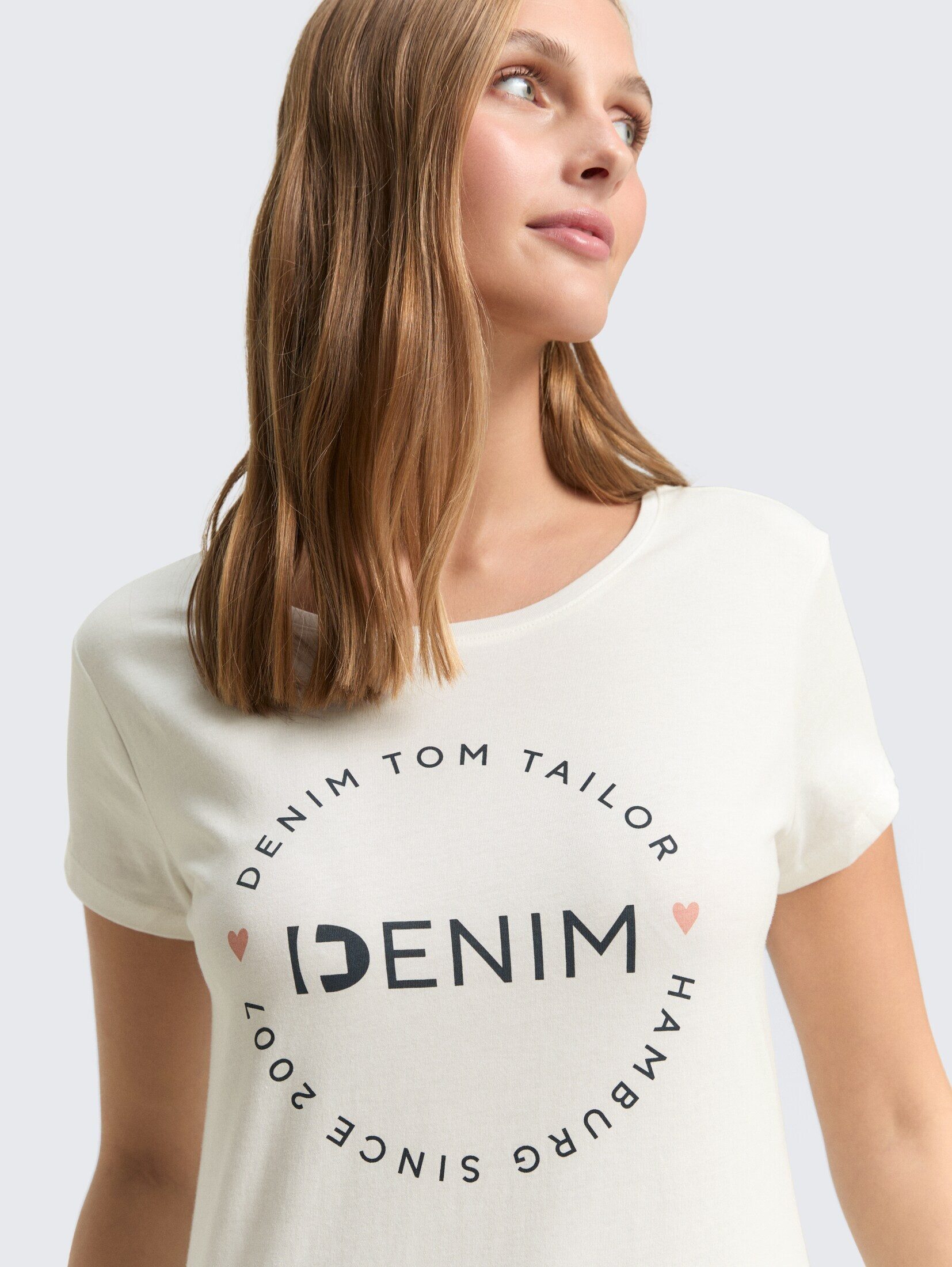 TOM TAILOR Denim T-Shirt T-Shirt (im Doppelpack) Print T-Shirt im 2er-Pack