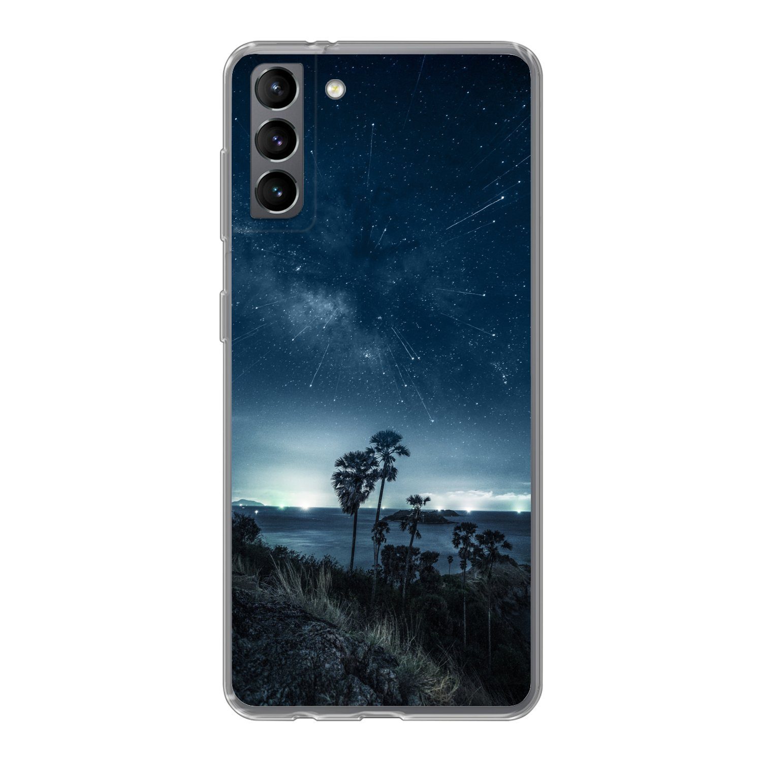 MuchoWow Handyhülle für Samsung Galaxy S21 Plus Sternenhimmel - Meer - Tropisch - Jungen -, Phone Case, Silikon, Schutzhülle Dünn