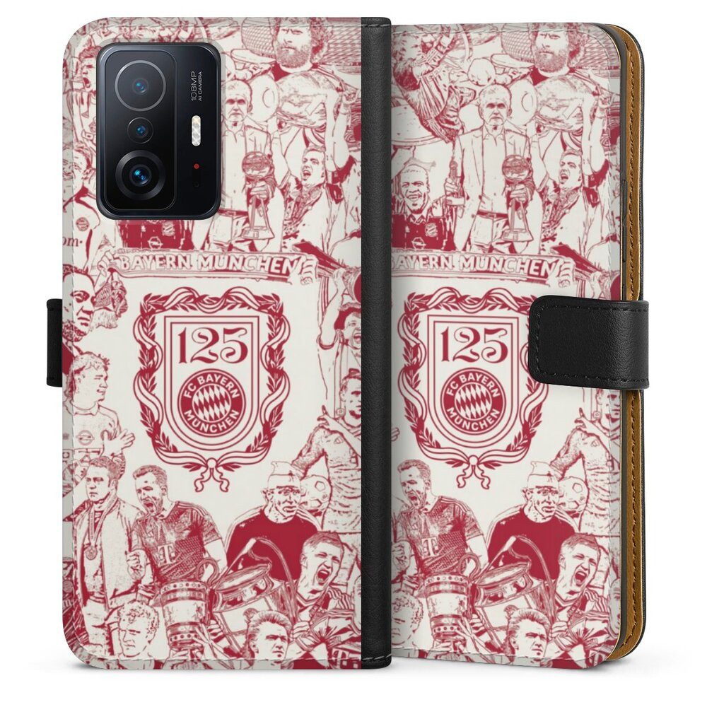 DeinDesign Handyhülle FCB 125 Jahre FC Bayern München Offizielles Lizenzprodukt, Xiaomi 11T Pro 5G Hülle Flip Case Klapphülle Handytasche Leder