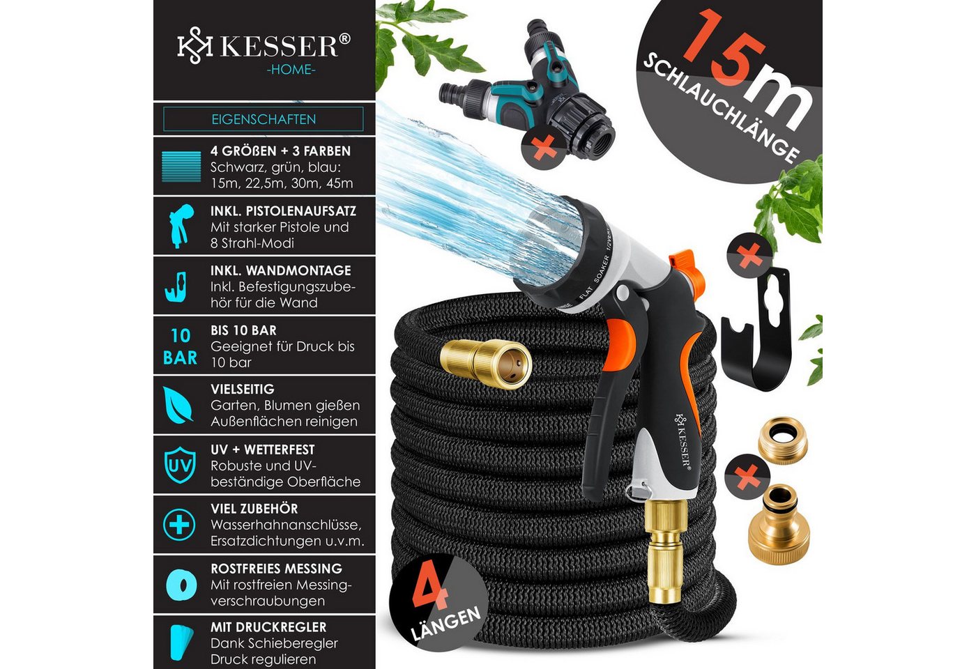 Thumbnail - KESSER Gartenschlauch, Premium Wasserschlauch Flexibler Schlauch Gartenschlauch Flexischlauch