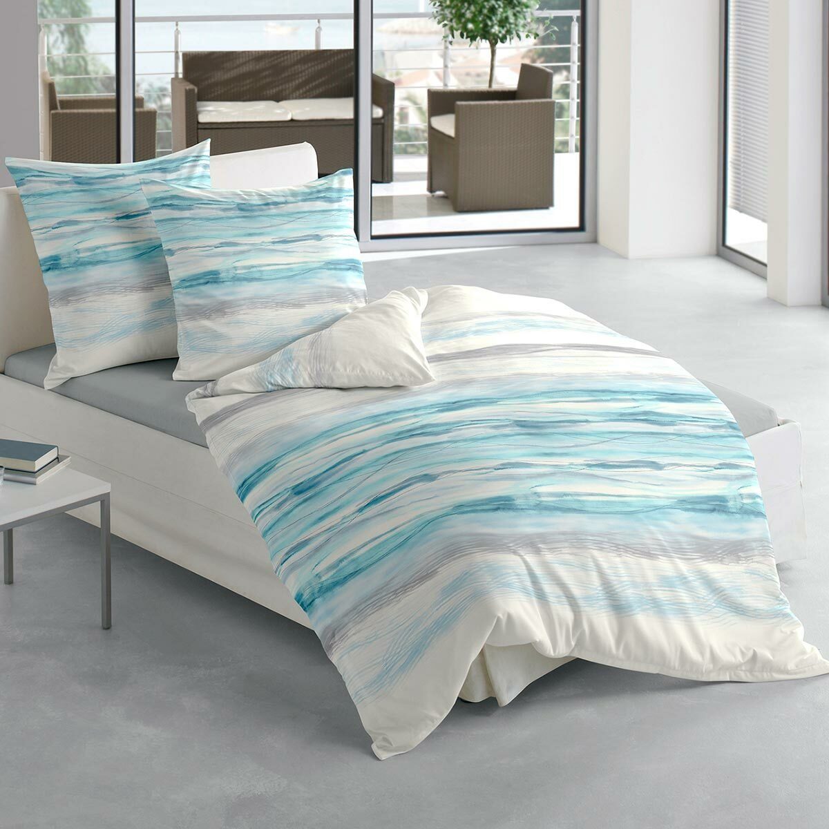 TRAUMSCHLAF Bettwäsche Wellen, Biber, 2 teilig, hochwertige Biber Qualität günstig online kaufen