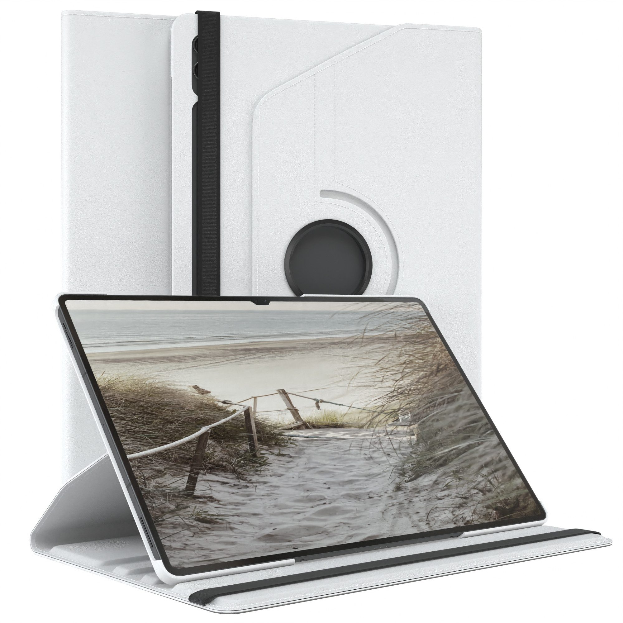 EAZY CASE Tablet-Hülle Rotation Case Galaxy Tab S10 Ultra Rotationcase 14,6 Zoll, Schutzhülle mit Sleep Wakeup Funktion Tablet Tasche kratzfest Weiß