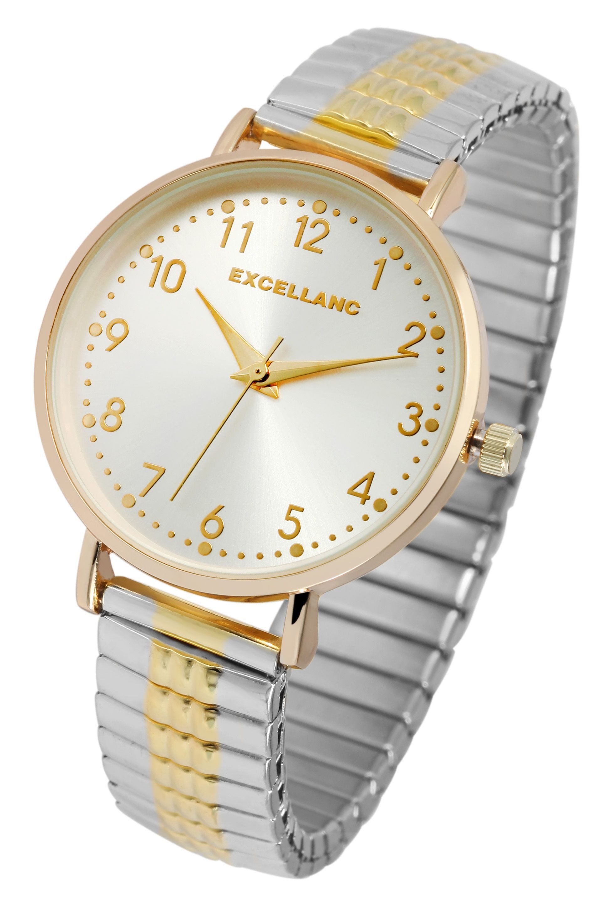 EXCELLANC Quarzuhr Emily - Zugband - Flexbanduhr Analog Quarz, (1-tlg), Damenuhr Edelstahl – Bild 4 von 4