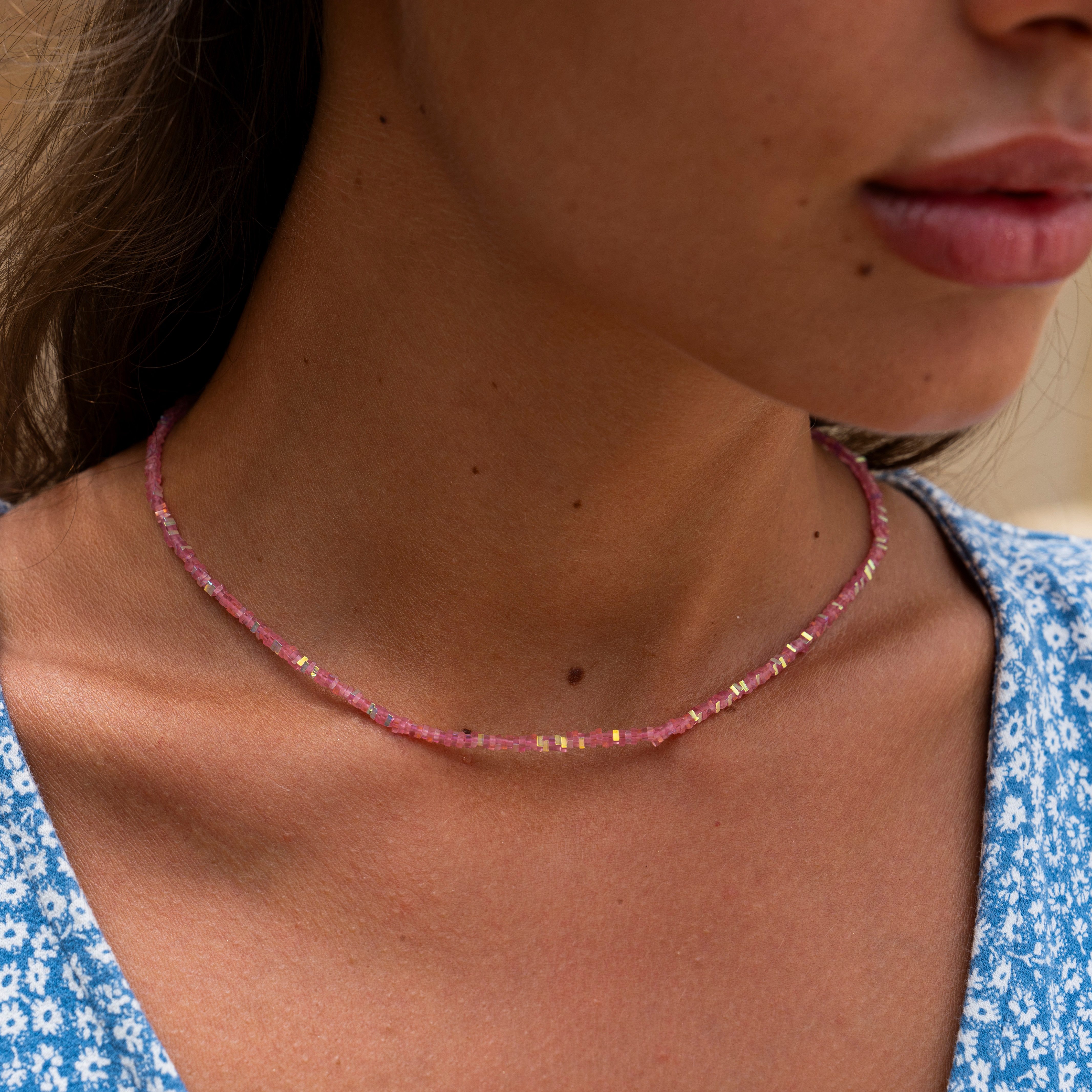 Made by Nami Perlenkette Damen Halskette bunt mit Perlen verstellbar Wasser günstig online kaufen