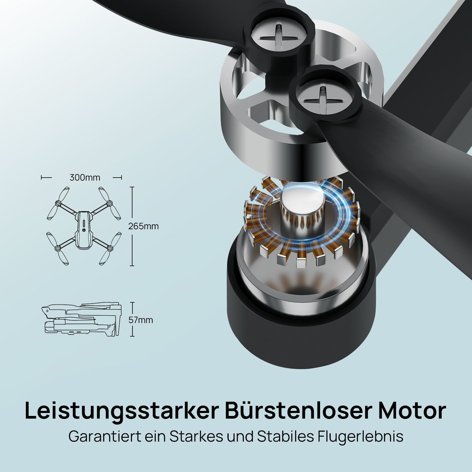 AMETA 4K FPV 36 min Flugzeit Bürstenloser Motor für Erwachsene Anfänger Drohne (4K Ultra HD, RC Quadrocopter mit Bürstenloser Motor, Höhenhaltung, Kreisflug, Geschenk Spielzeug für Kinder (165 g) grau
