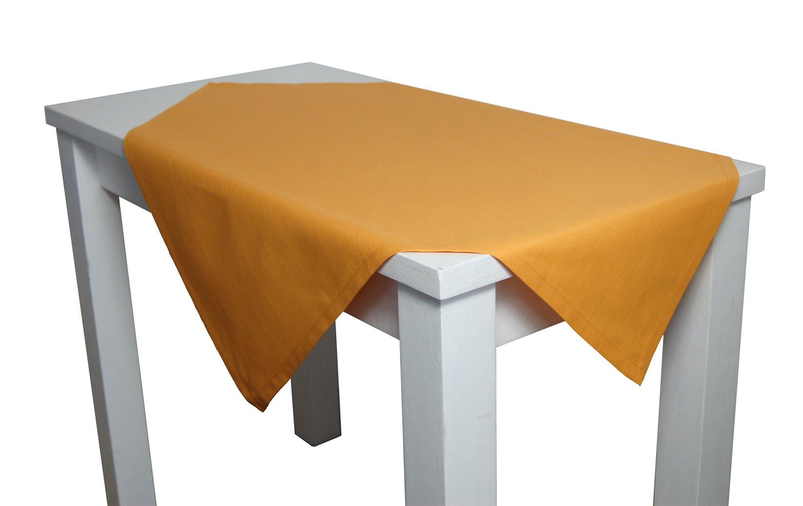 Senf-Gelb fröhliche Tischdecke Das bunt cm beties Mitteldecke (1-tlg), ca. - Leben Uni-Farben Farbenspiel wird 80x80