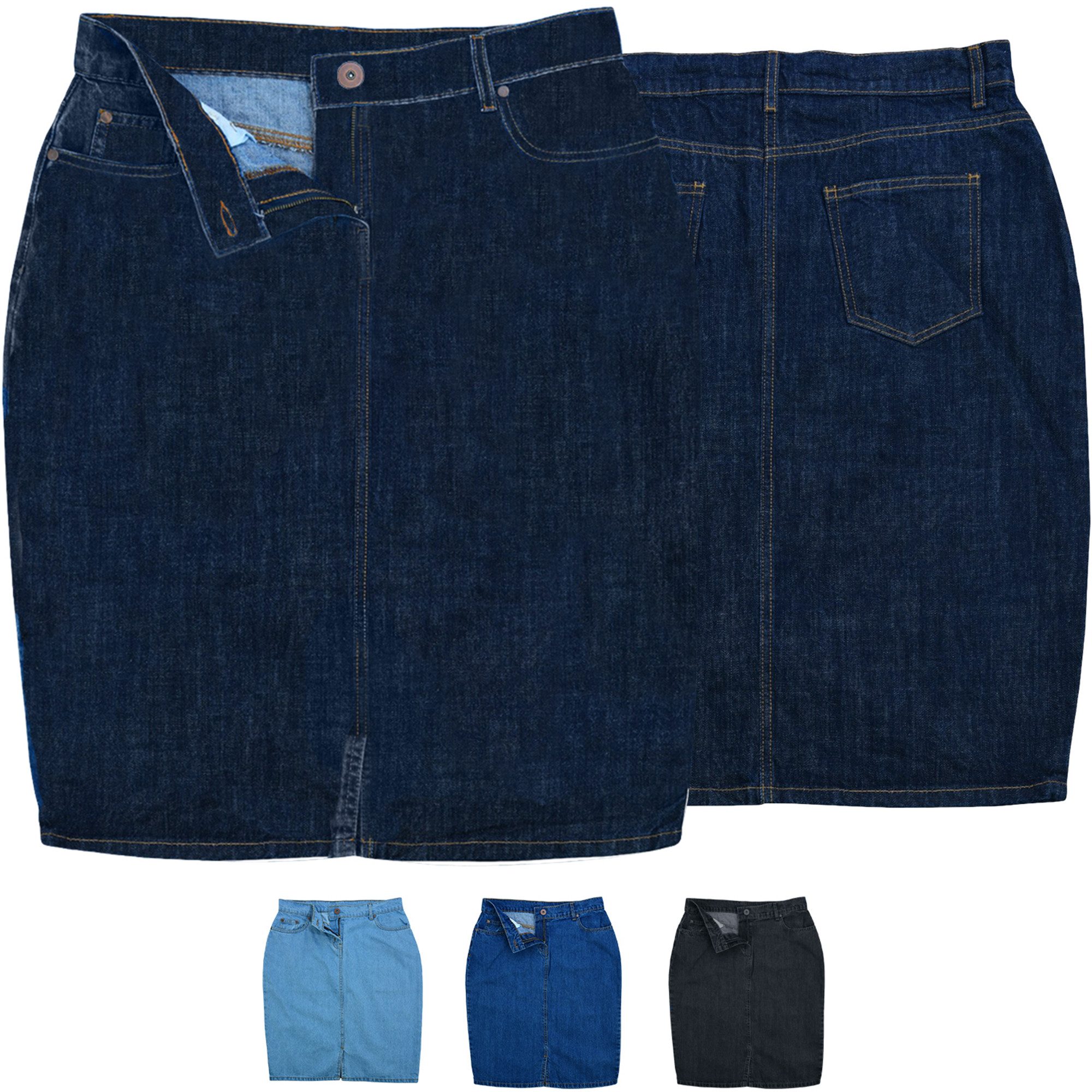 German Wear Jeansrock Trend462R Midi Denim Denim Trendiger Midi Rock Jeansr günstig online kaufen