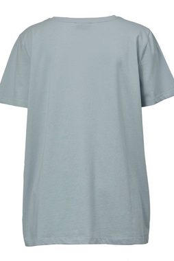 Angel of Style Strickpullover T-Shirt Silberherz V-Ausschnitt Halbarm