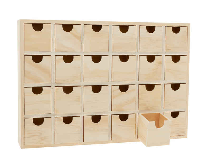 VBS Aufbewahrungsbox Mini-Kommode, 38 cm x 26 cm, mit 24 Schüben
