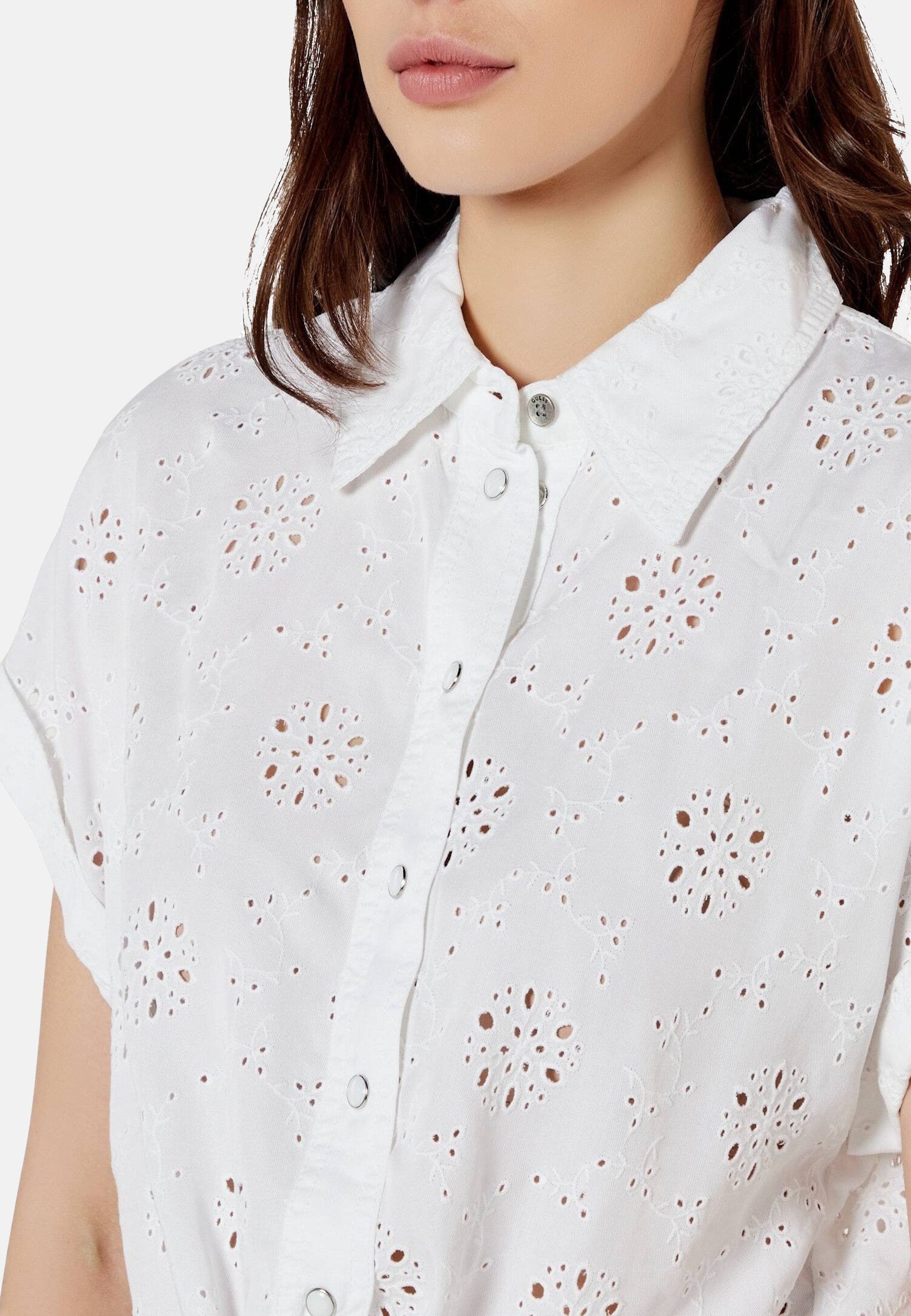 Guess Kurzarmbluse Bluse BRIGITTE EMBRO Langarmbluse (1-tlg)