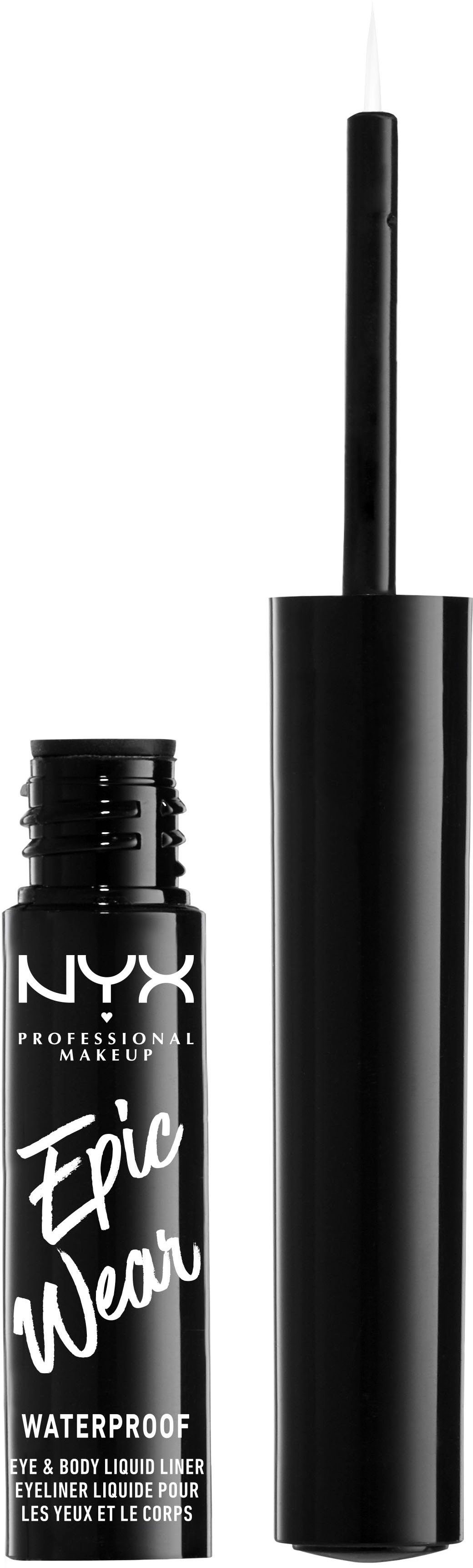 NYX Eyeliner Professional 04 White Waterproof Makeup Liquid Wear Liner, Epic