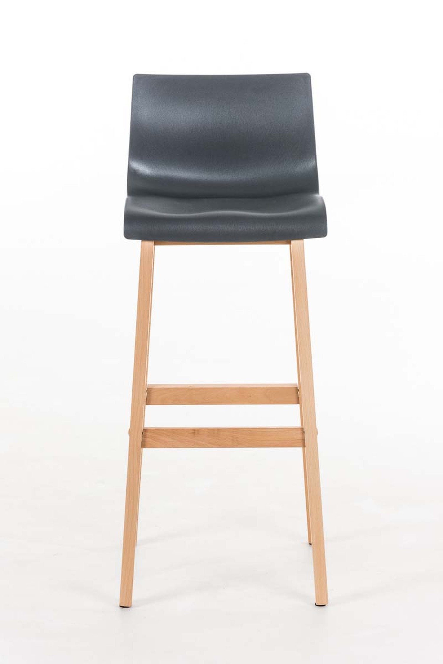 Metall Grau - Hoover & Sitzfläche: - Gestell TPFLiving Theke Tresenhocker), (mit hellbraun Hocker für Fußstütze - Barhocker Kunststoff Küche