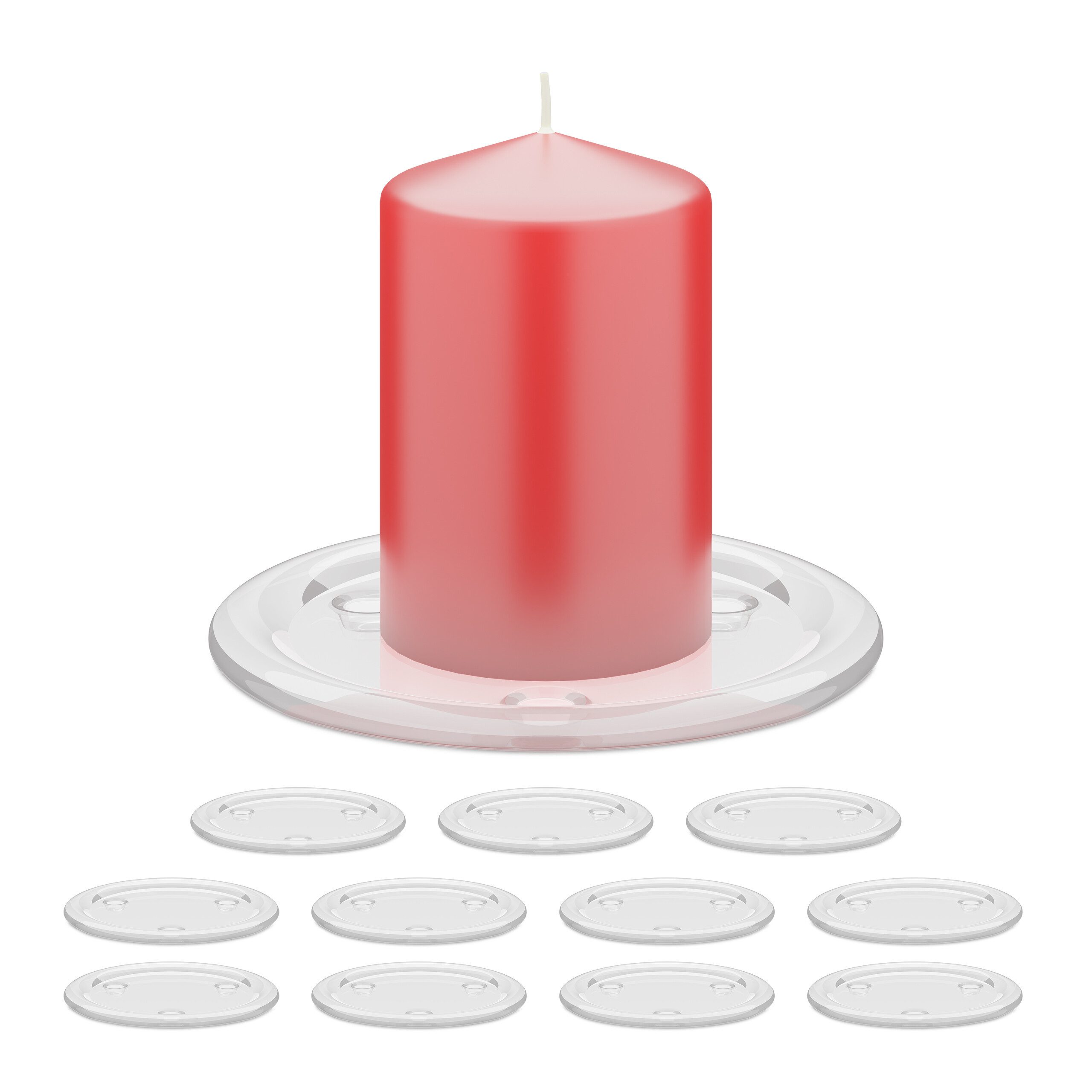 relaxdays Kerzenhalter Kerzenständer Glas 12er Set (12 St., 12er Set) günstig online kaufen