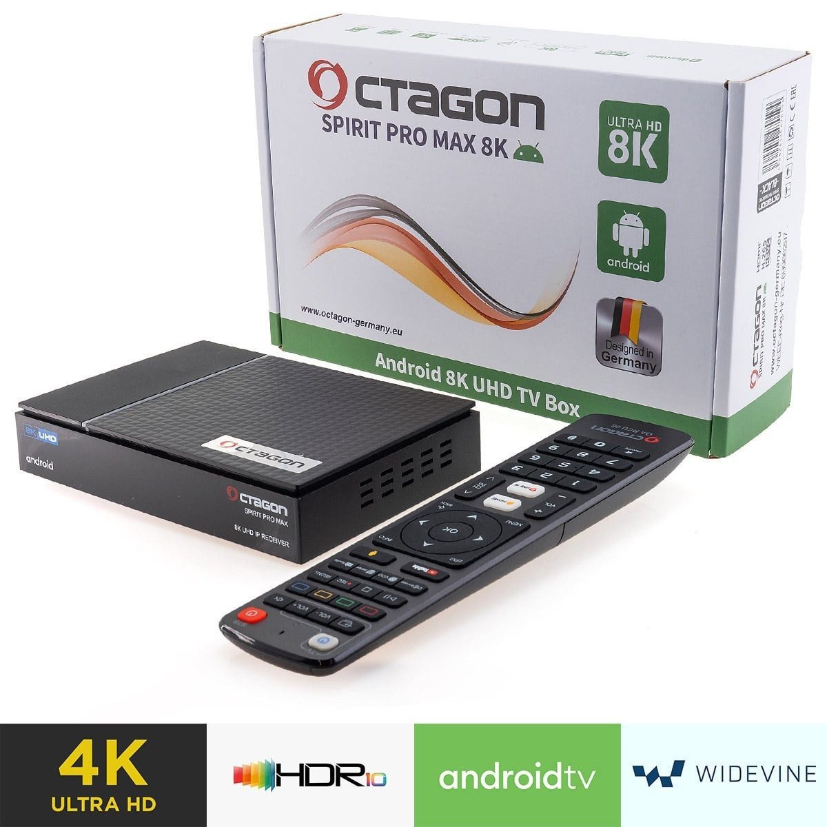 OCTAGON Streaming Boxen SPIRIT PRO MAX 8K UHD HDR10+ Widevine L1 Dual-WiFi IP