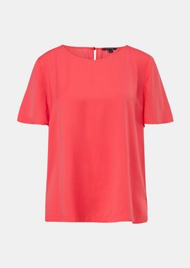 Comma Kurzarmbluse Fließendes Shirt aus Satin im Relaxed Fit