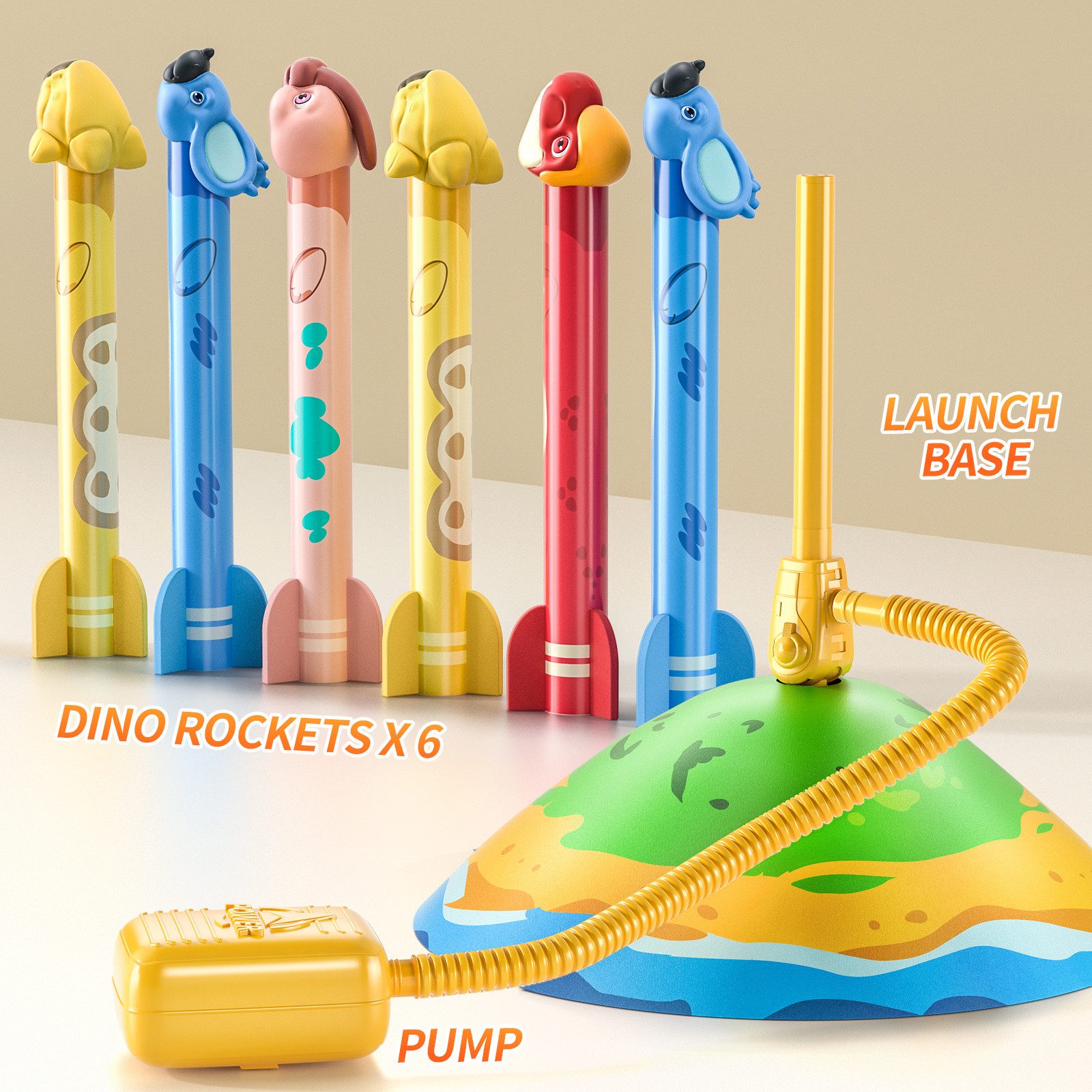 TEMI Spielzeug-Flugrakete Rakete Luftdruck, Raketenwerfer, Schaumraketen Sp günstig online kaufen