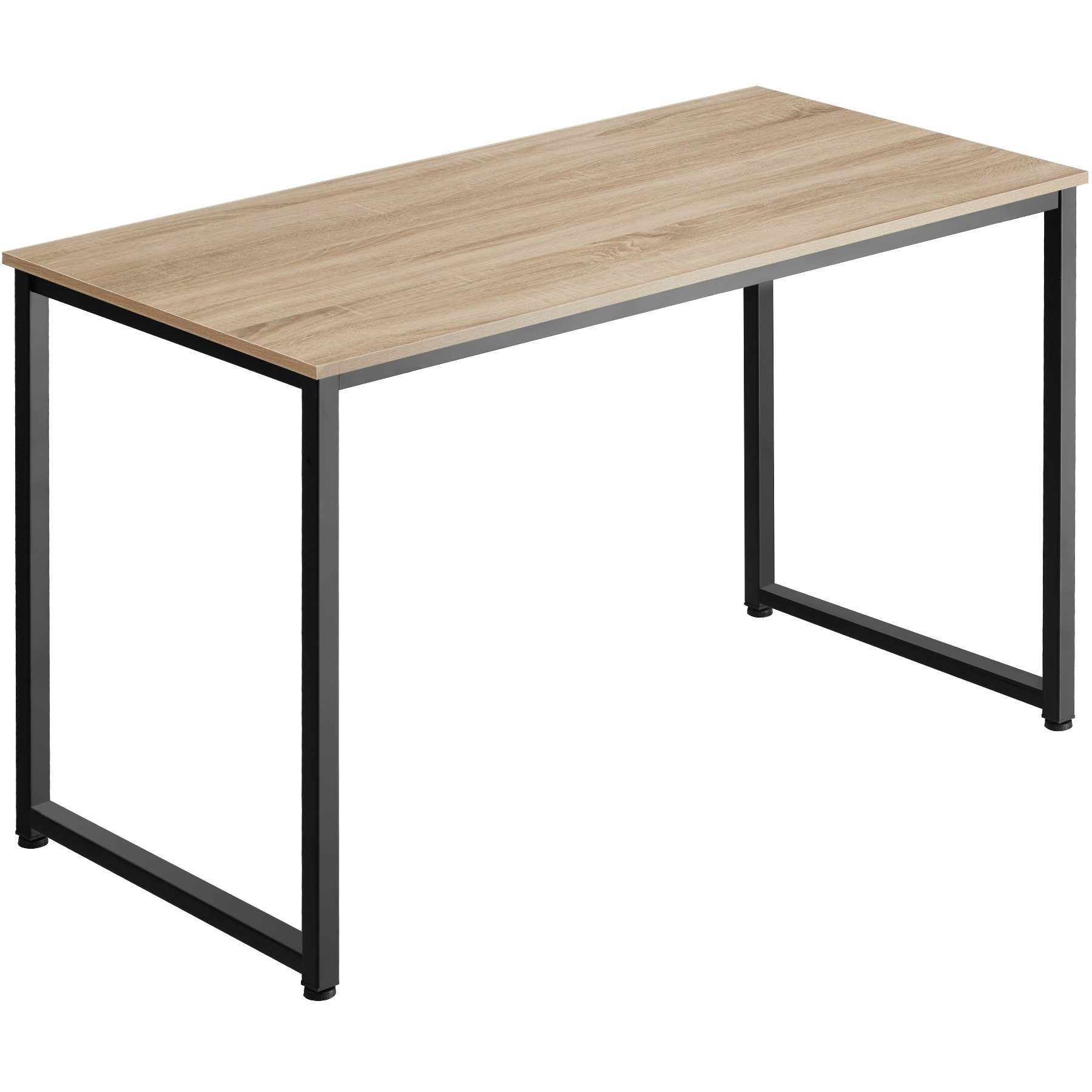 tectake Schreibtisch Holz Eiche tlg) Sonoma hell, Flint 1 Industrial (1-St