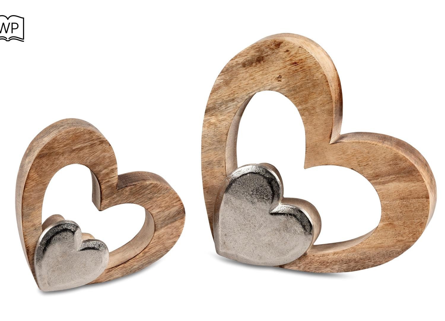 formano Skulptur Natur, Durchmesser 24 cm, Farbe: Natur, Motiv: Herz