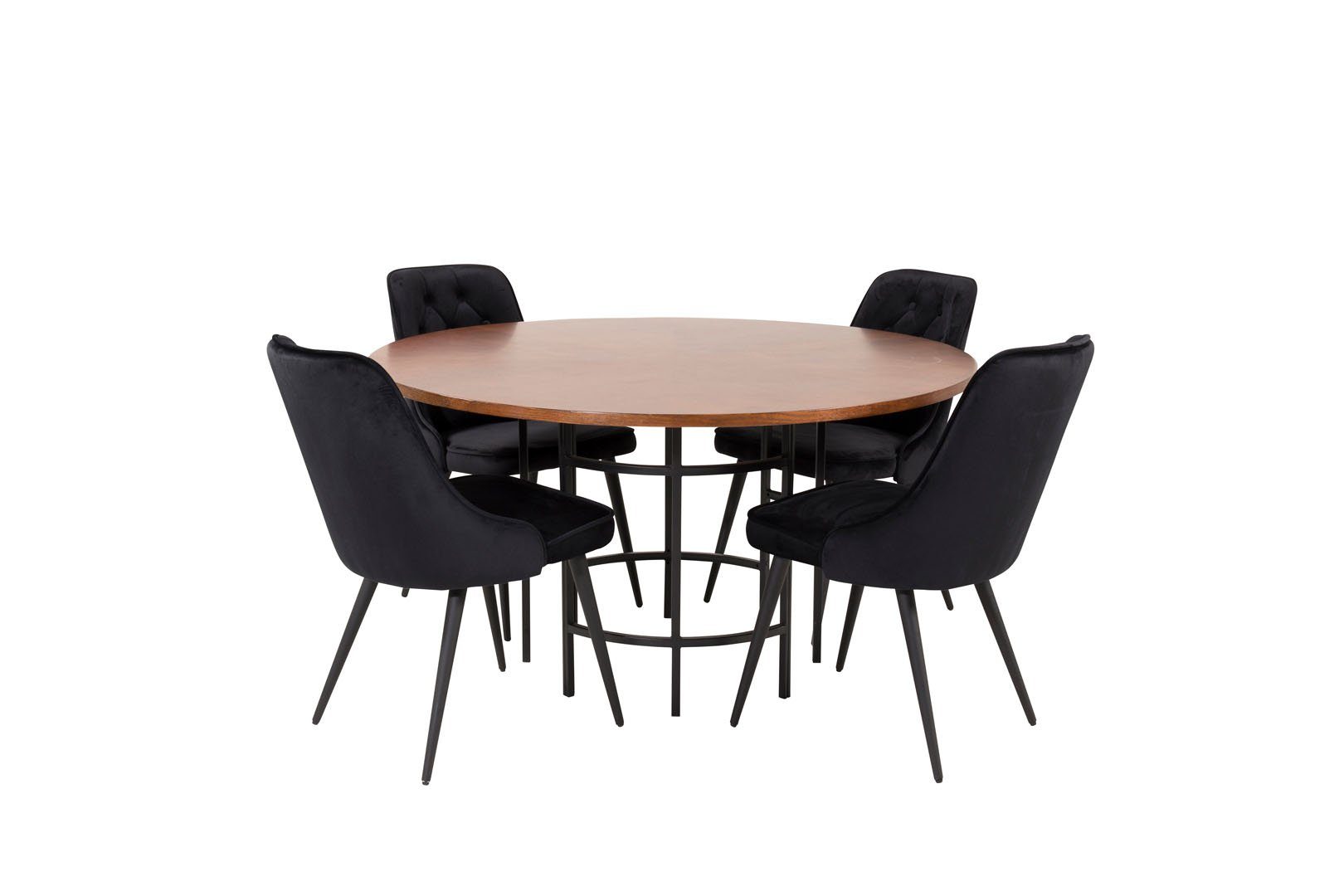 ebuy24 Essgruppe Copenhagen Essgruppe Esstisch braun und 4 Velvet D, (5-tlg)