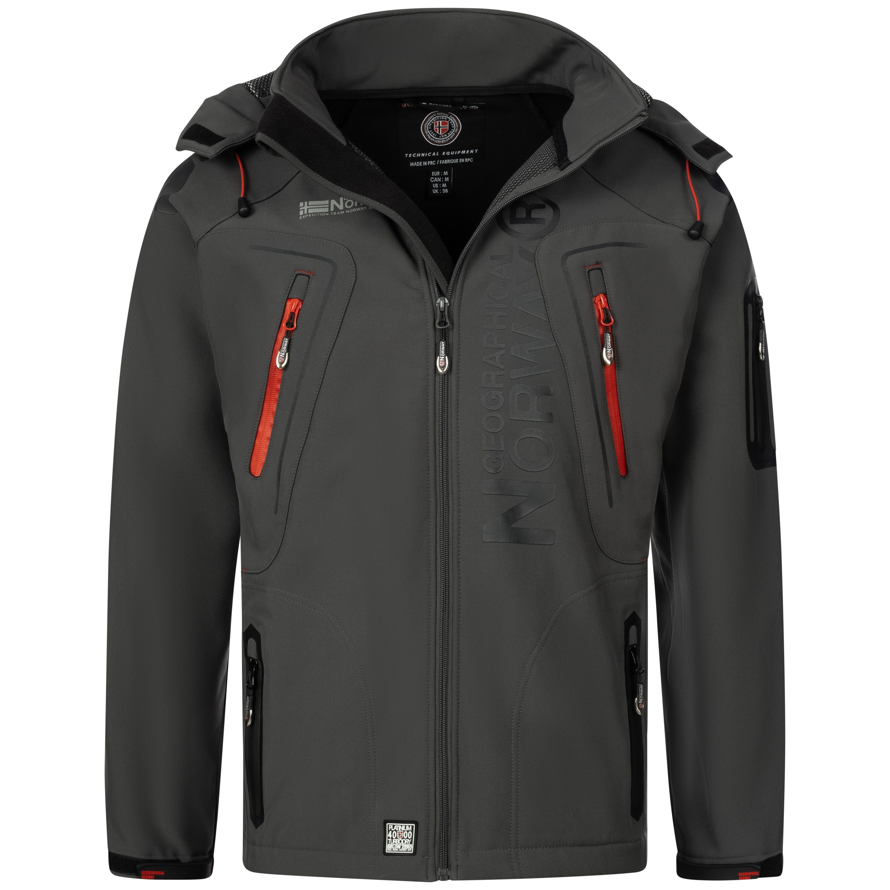 Geographical Norway Softshelljacke Herren Damen Übergangsjacke Wind Wasser Abweisend Jacke Frühling Elastisches Material, Bewegungsfreundlich, Leichtes Material