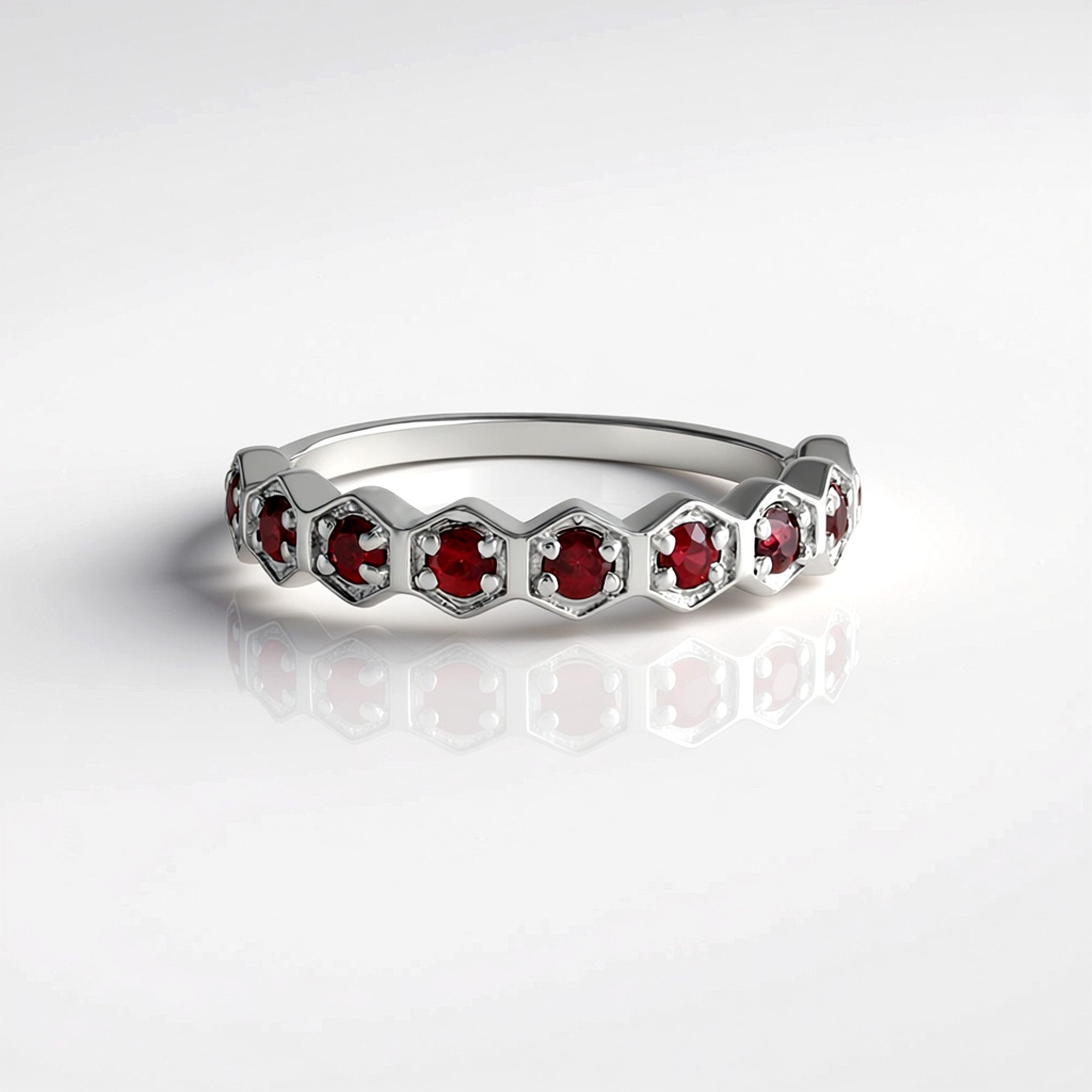 Cavill Silberring Silberring mit tansanischem Rubin, 0,505 ct (1-tlg)