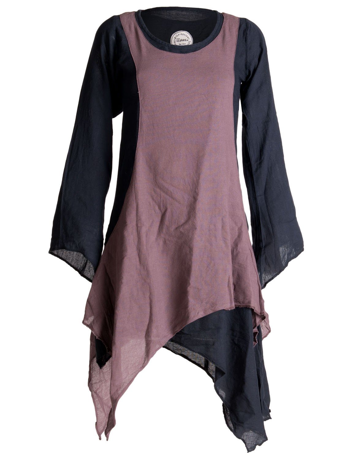 Vishes Midikleid Langärmliges Lagenlook Kleid handgewebte günstig online kaufen