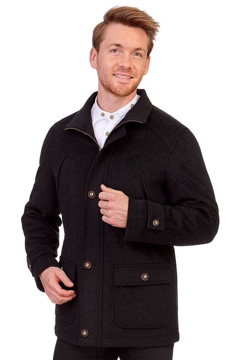 Gebr. Weis menswear Trachtenjanker Walkjacke Herren - WENDELSTEIN - anthrazit