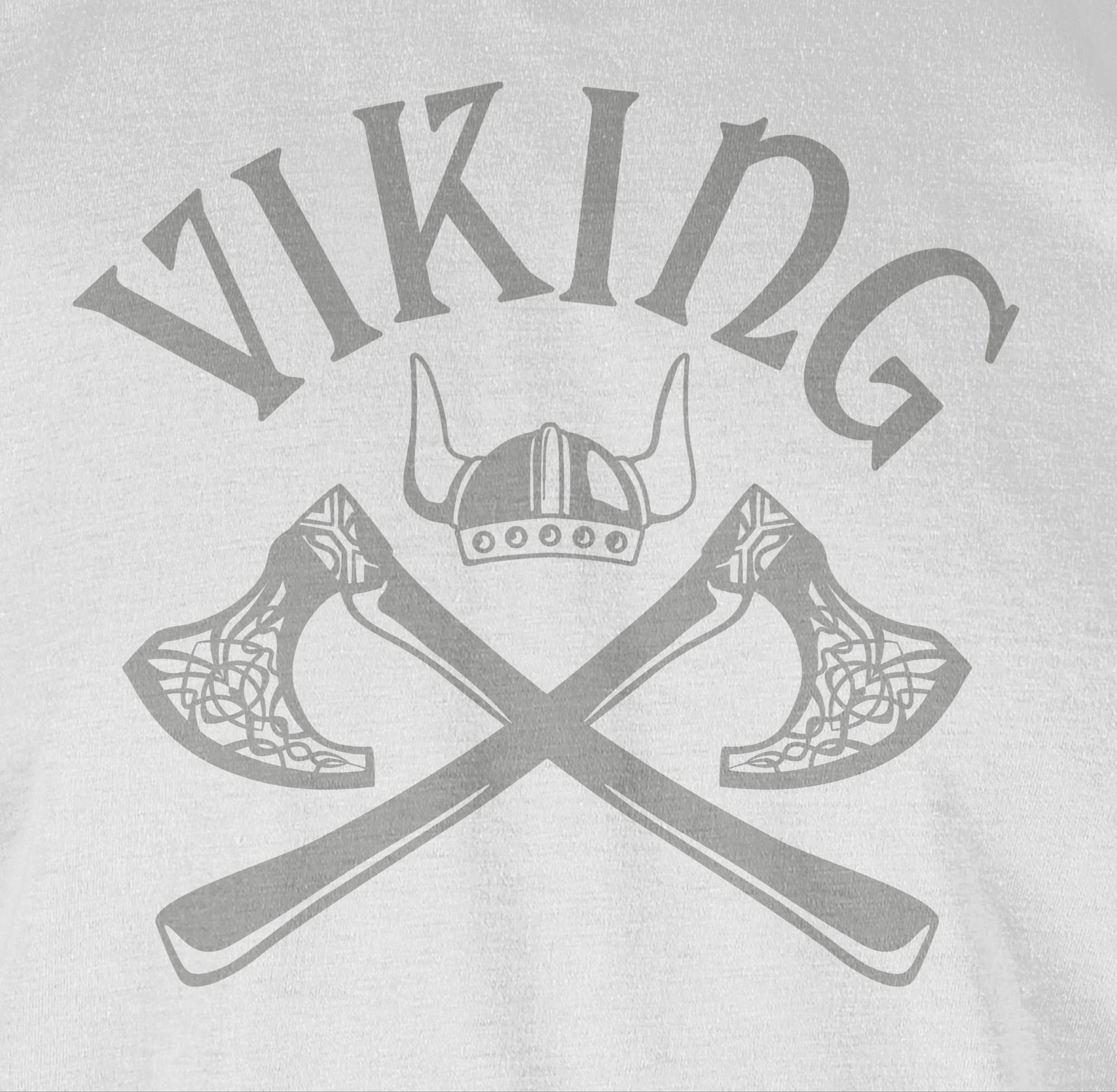 T-Shirt Streitaxt Wikinger & Odin Wikinger Walhall Weiß Walhalla Herren 03 Nordmänner Shirtracer Viking