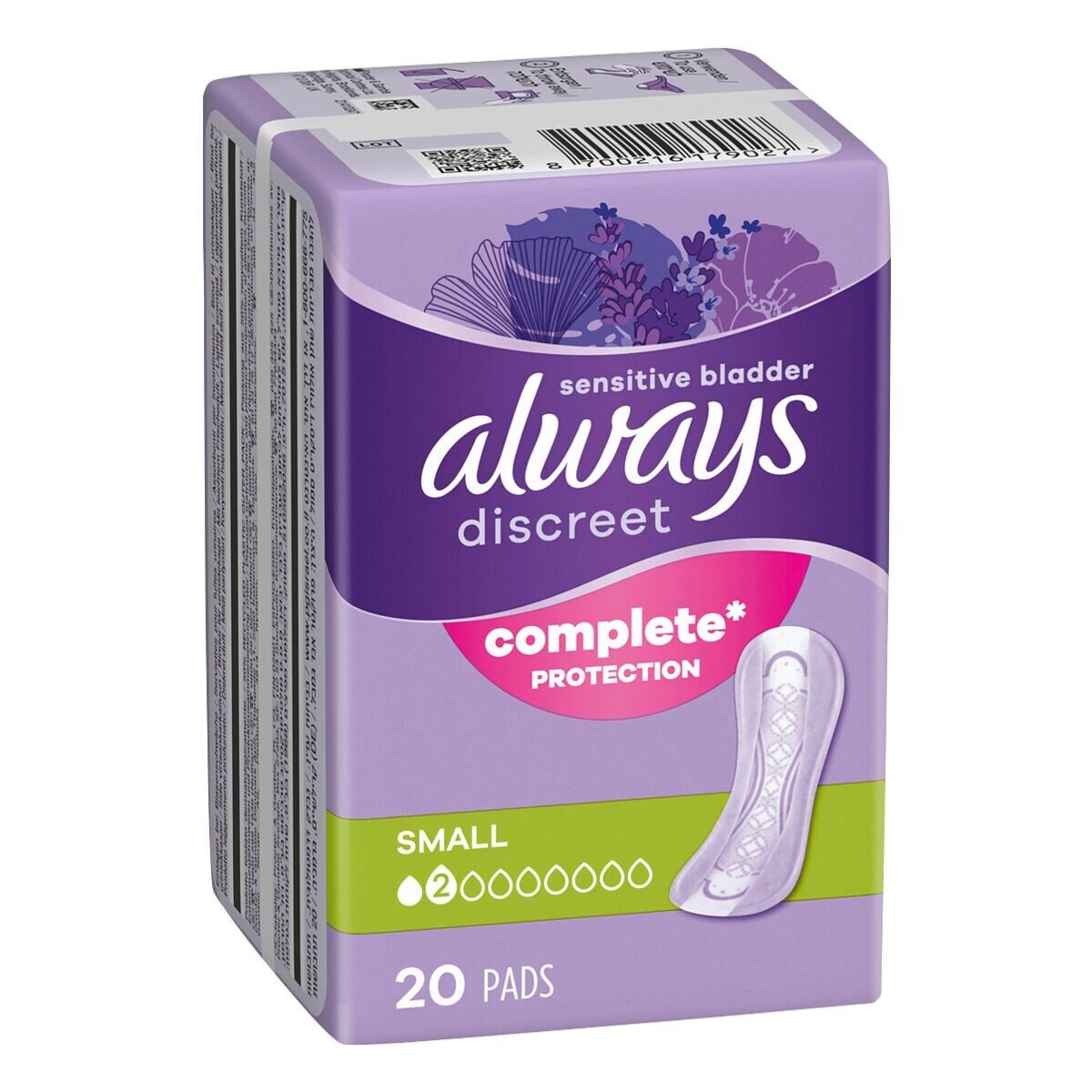 always Inkontinenz-Einlage Discreet Small, 2, 20-St., Saugstärke 2 - leichte Blasenschwäche