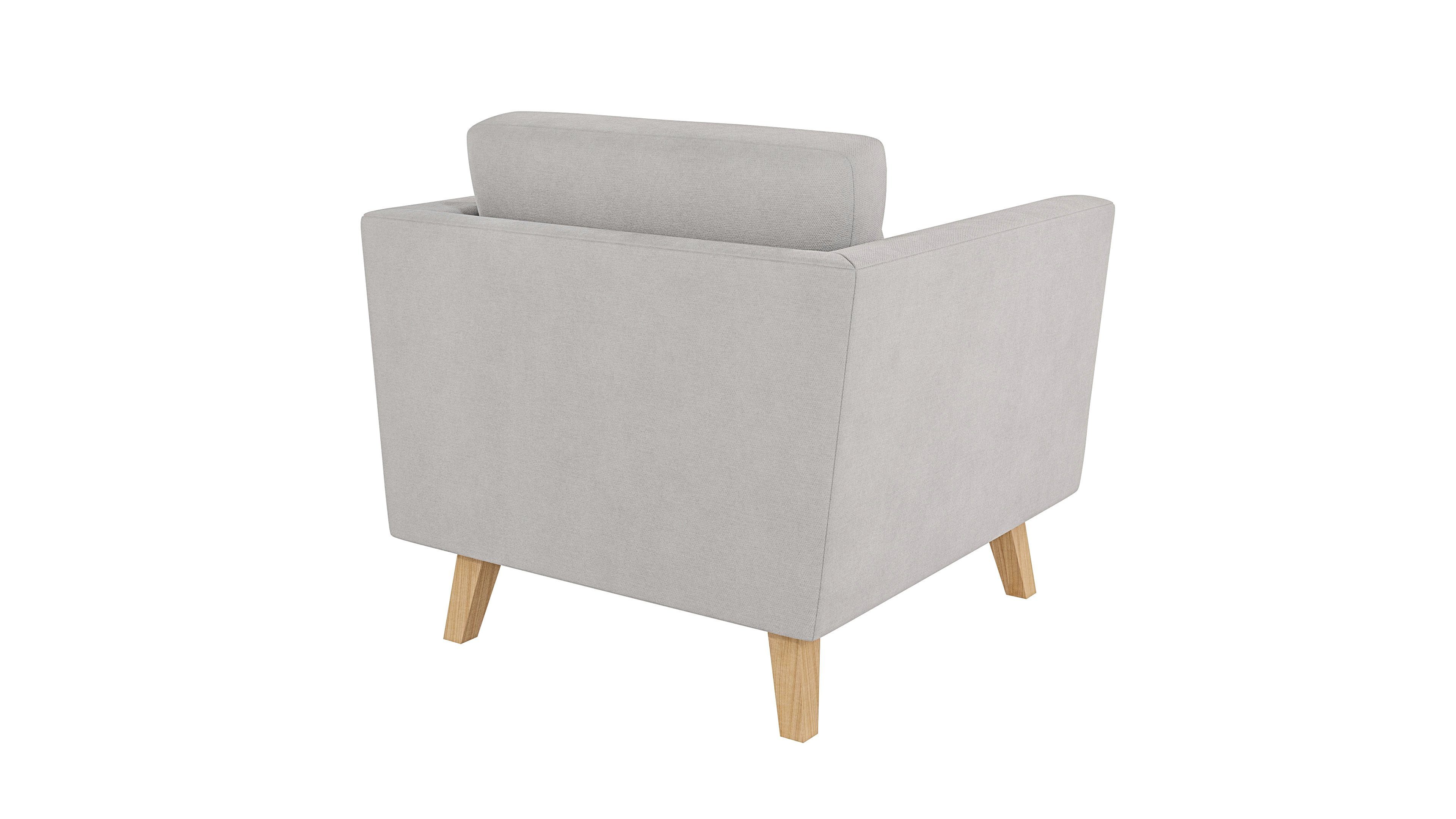 im Möbel skandinavischen Sessel S-Style Wellenfederung Design, Angeles Silber mit