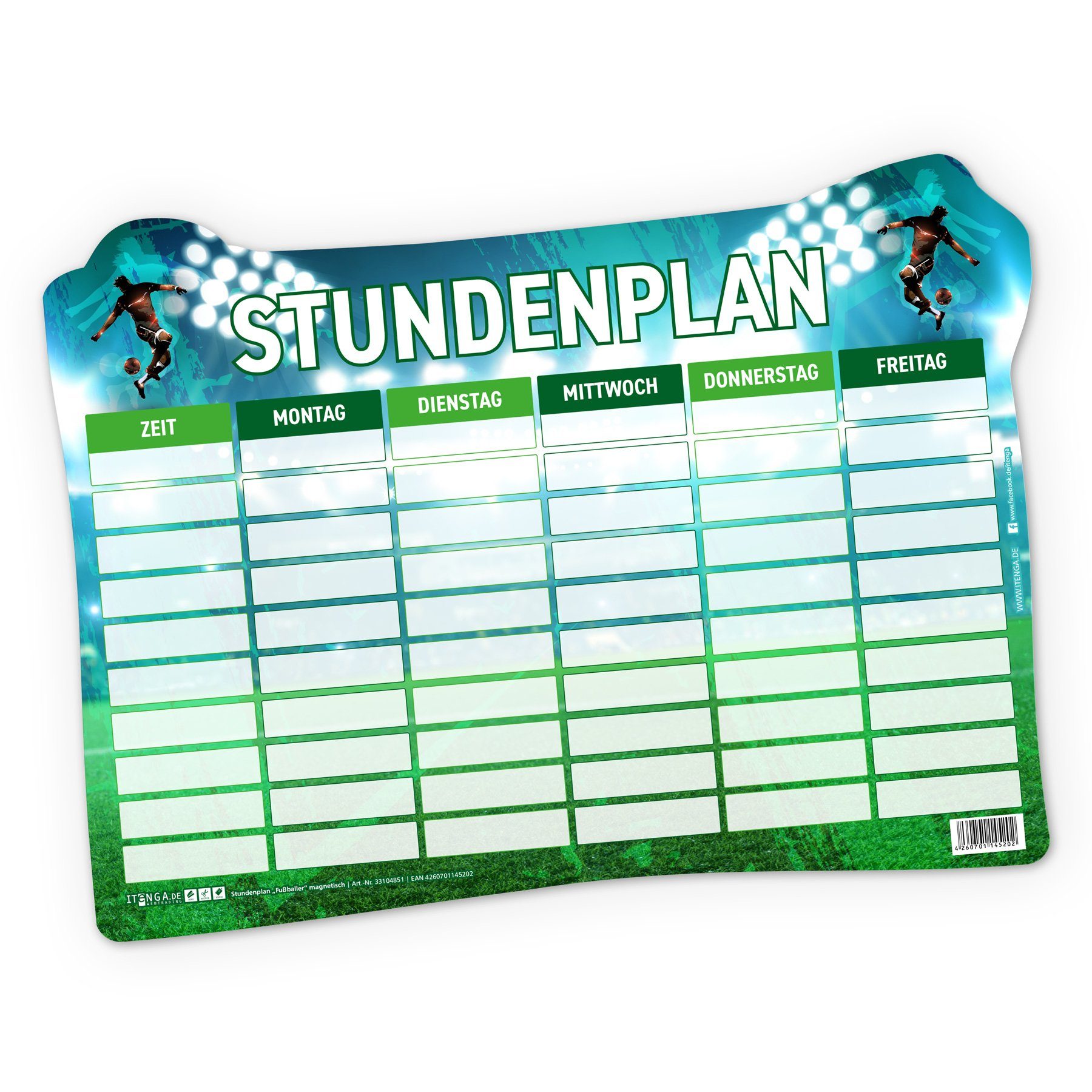 itenga Schülerkalender itenga Stundenplan magnetisch Motiv Fußball 31 x 22,5cm