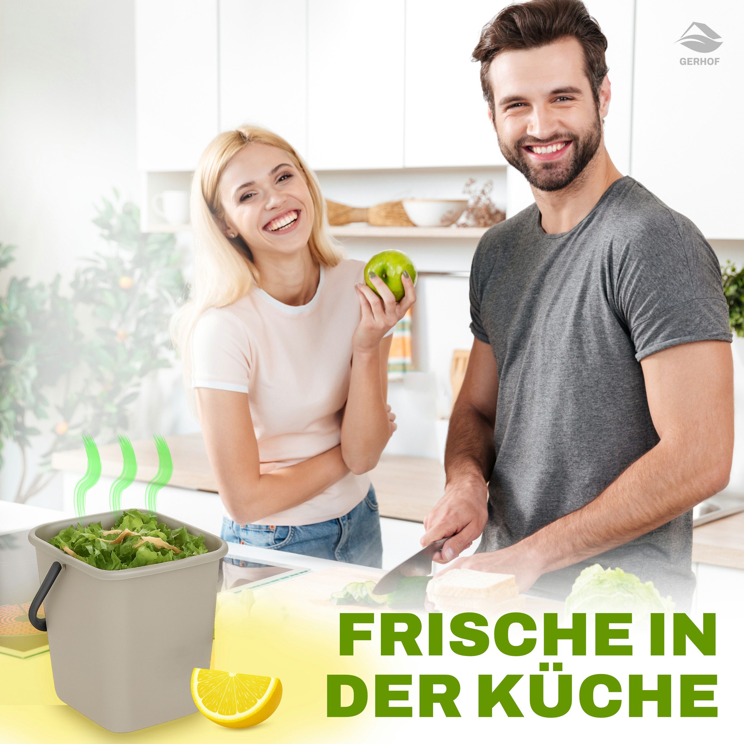 GERHOF Biotonnenpulver Biotonnen Pulver gegen Maden, Fliegen, Zitronenduft,500g Pulver, 1-St. – Bild 3 von 5