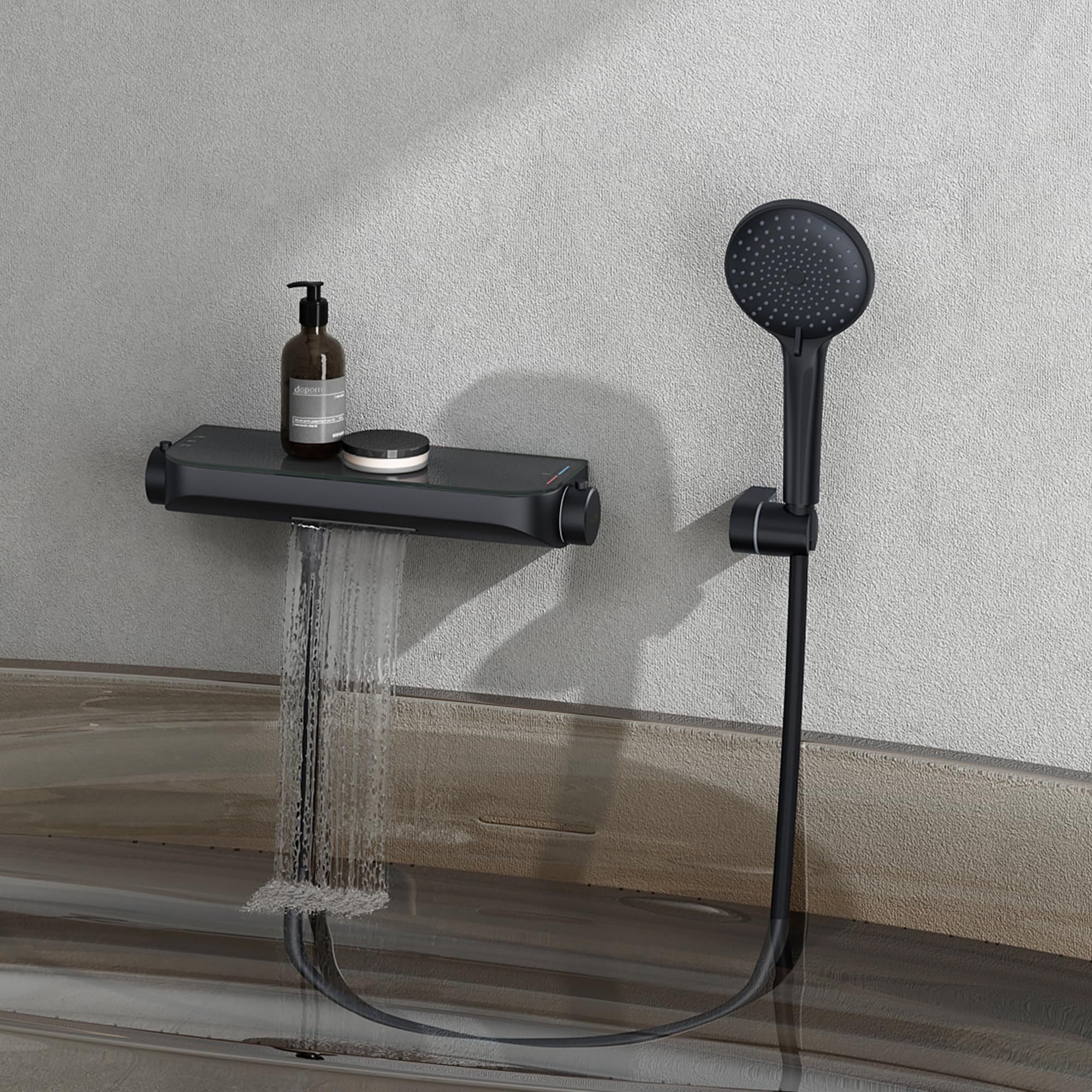 doporro Wannenarmatur Badewannenarmatur mit Handbrause Armatur mit Dusche Duschsystem8