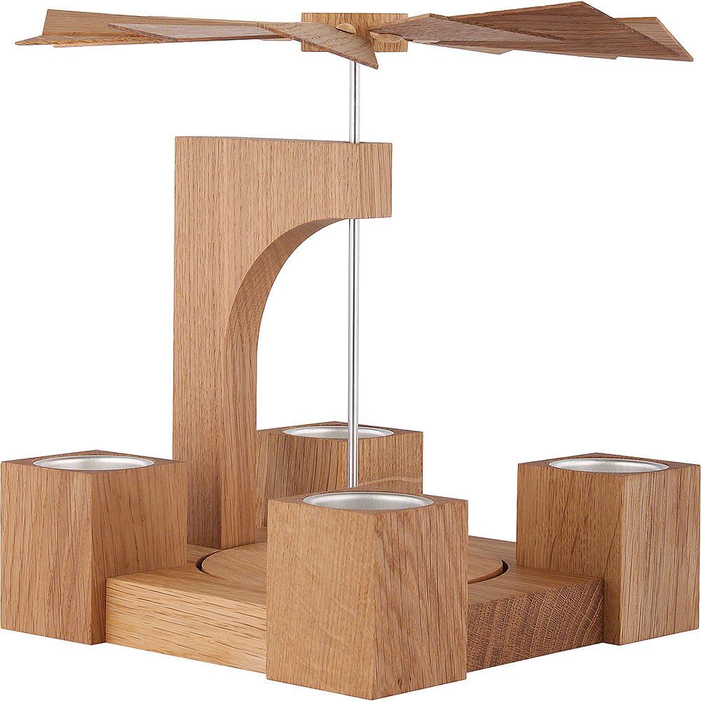 KWO Kunstgewerbe Werkstätten Weihnachtspyramide 1-stöckige Pyramide Eiche natur modern ohne Bestückung (24cm) von KWO