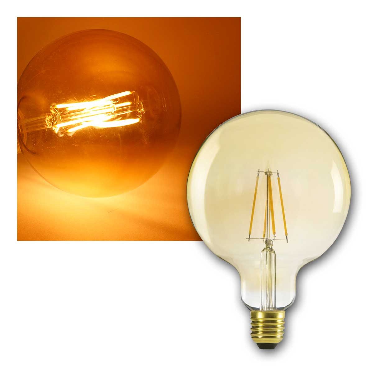 Kanlux LED Dekolicht E27 Retro Birne G125 Filament LED goldenweiß 725lm, warmweiß