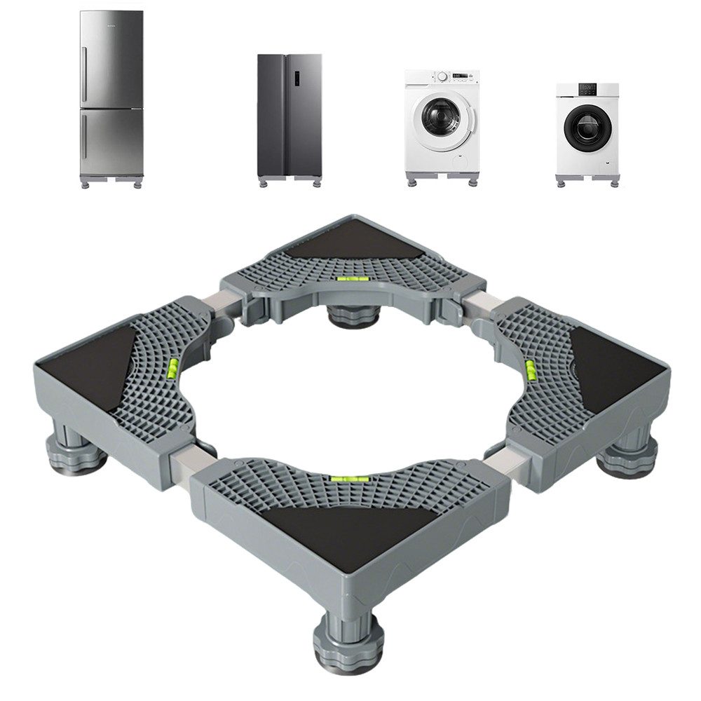 TUWENA Waschmaschinenuntergestell Waschmaschinen Untergestell 45-66cm, Einstellbare Kühlschrankständer, mit 8 stabilen Füßen, 4 Feststellrädern für Waschwaschine,Kühlschrank