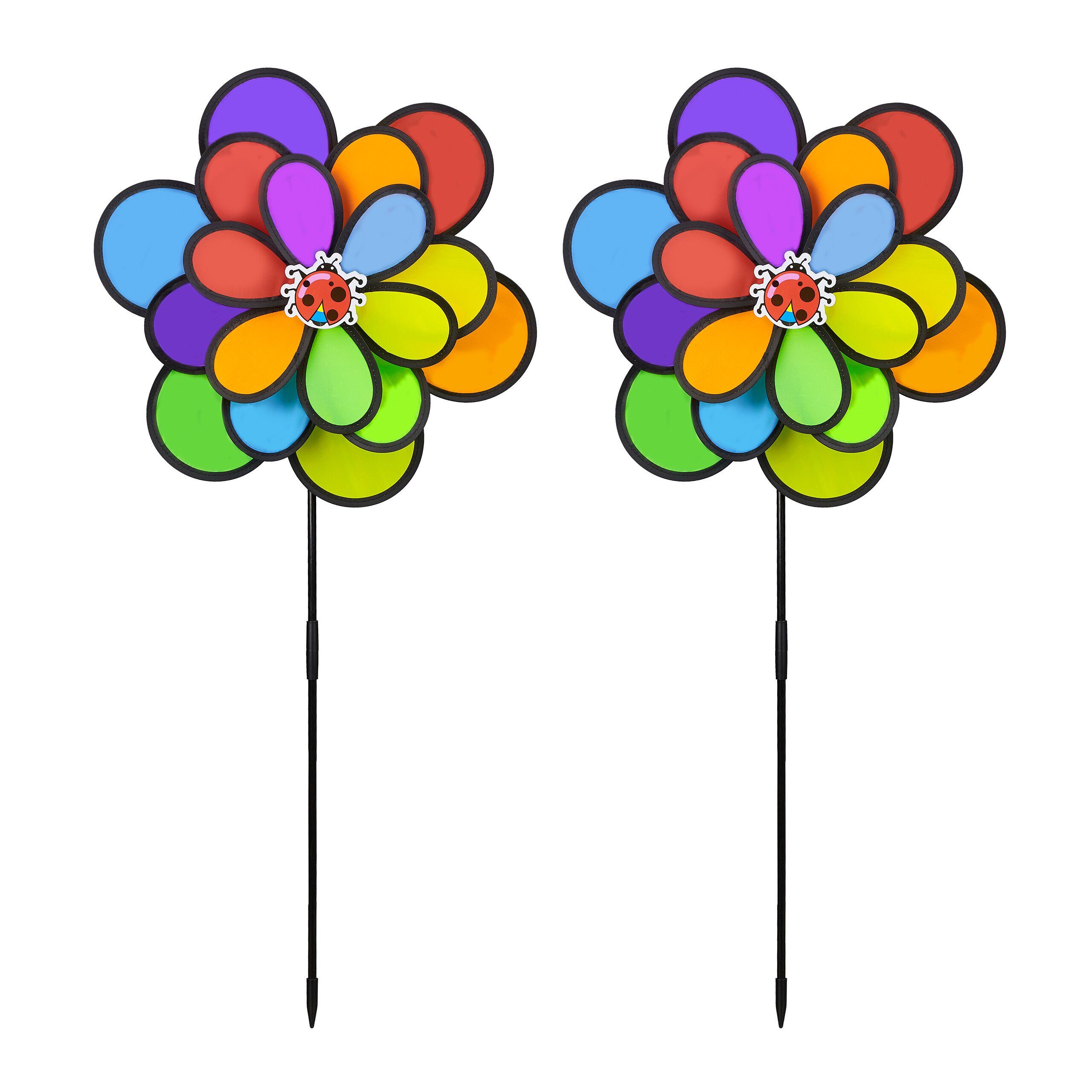 Windrad 2 x buntes Windrad im Blumendesign