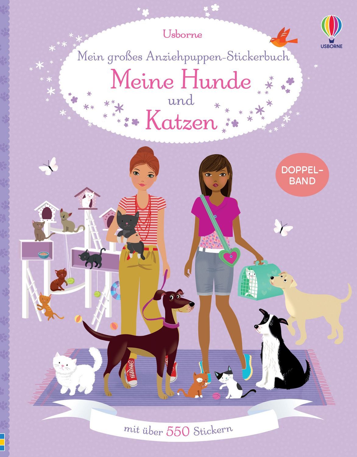 Kinderbuch Mein großes Anziehpuppen-Stickerbuch: Meine Hunde und Katzen mit über diverse