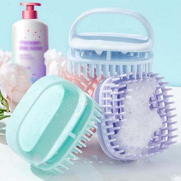 FIDDY Massagebürste Silikon-Haushalts-Shampoo-Bürste,Kopfhaut-Reinigungs-Massagebürste, 1-tlg., nasser und trockener Hand-Shampoo-Kamm