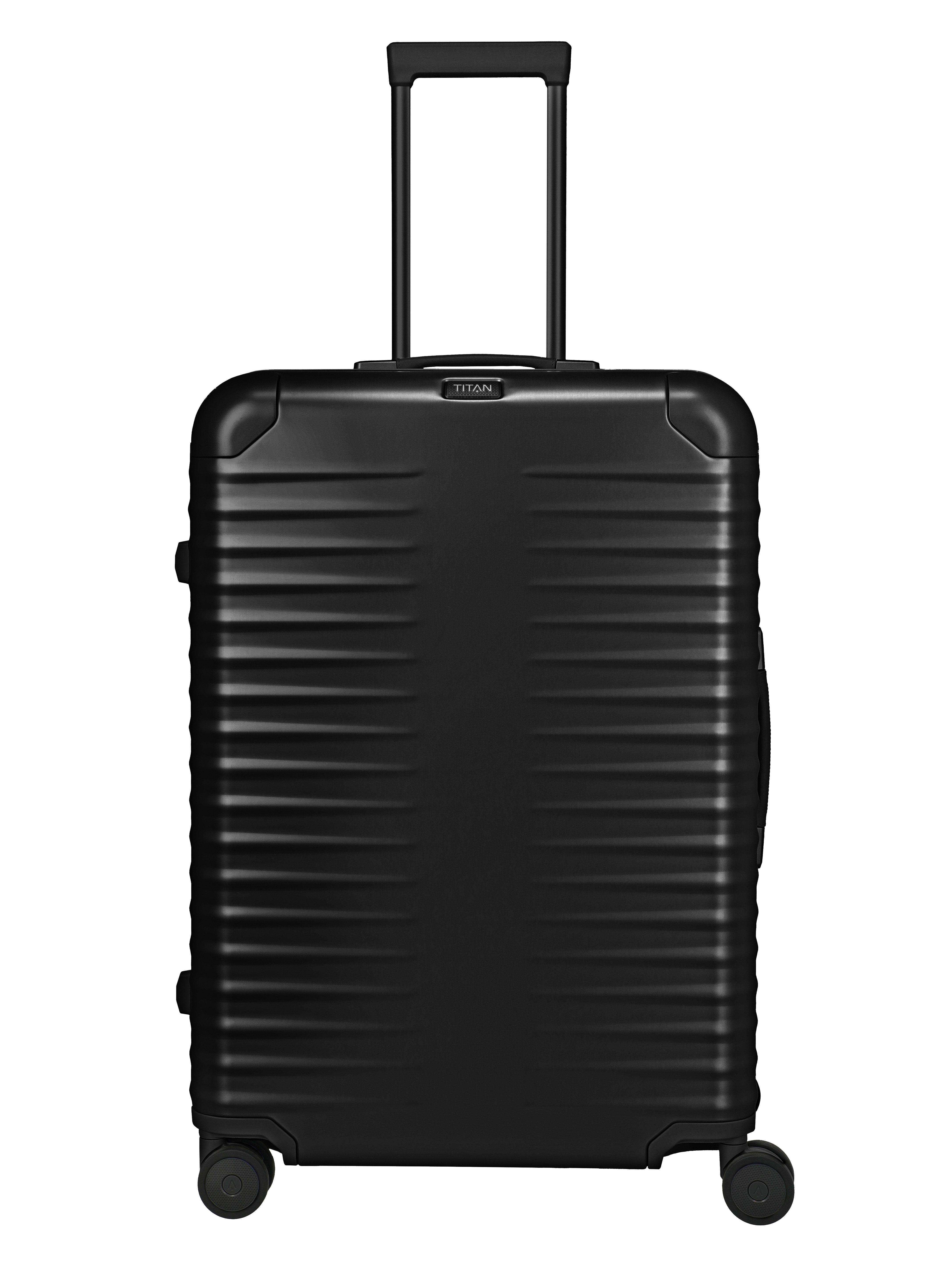 TITAN - Made in Germany Trolley ETERNITY L Aluminium Reisekoffer Made in Germany, 4 Rollen, 100 % Aluminium, Smart Frame und Echtledergriffe