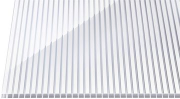 GUTTA Hohlkammerplatte Zebraplatte, weiß gestreift, 16 mm, 3 m², Erweiterungsset 3x1 Meter mit Profilen, Gummidichtungen