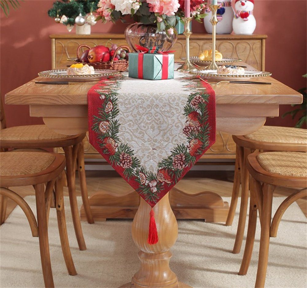 Dekorative Tischläufer für Tischläufer Weihnachten Dekoration Familientreffen, (1-tlg), Partys, Weihnachtsdekoration Weihnachten, Tischflagge