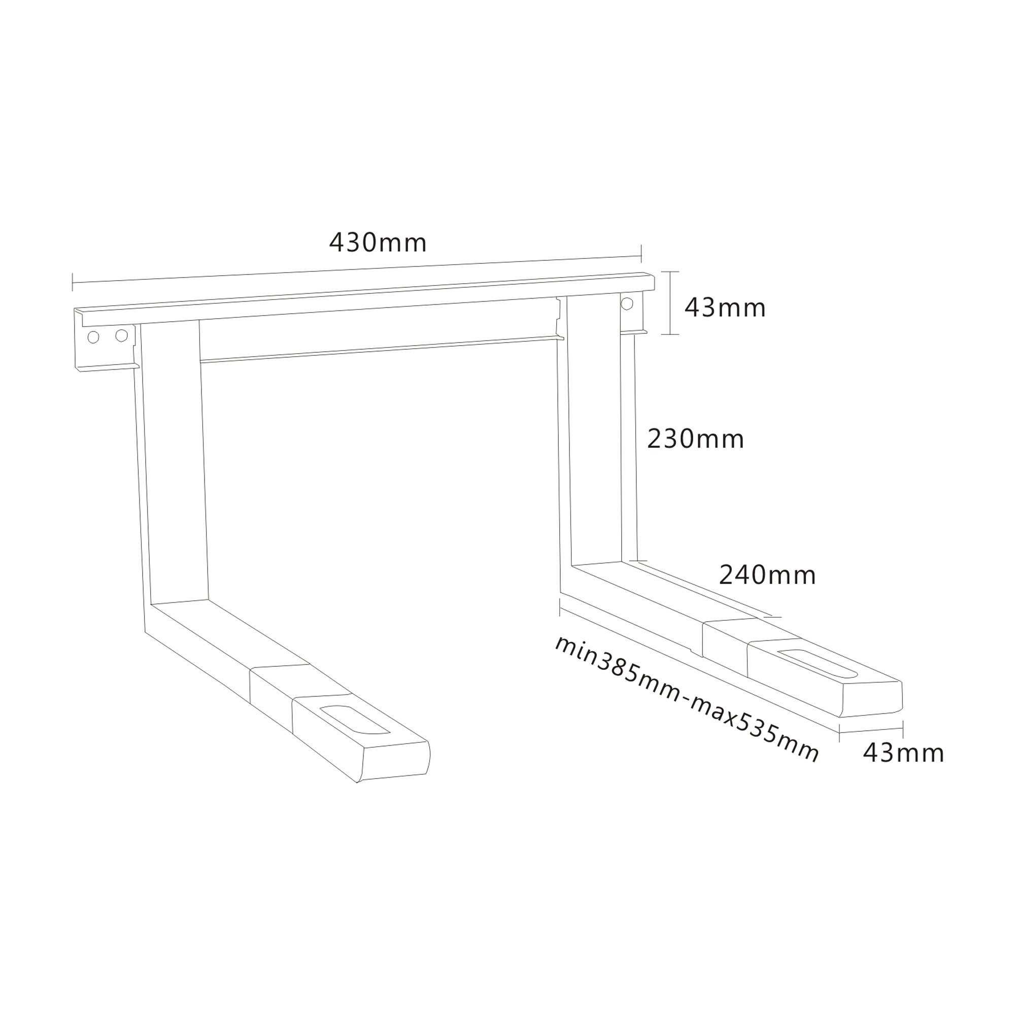 PureMounts Mikrowellen-Wandhalterung PureMounts PM-MWH-03 - Universelle Halterung z.B. für Mikrowellenherd