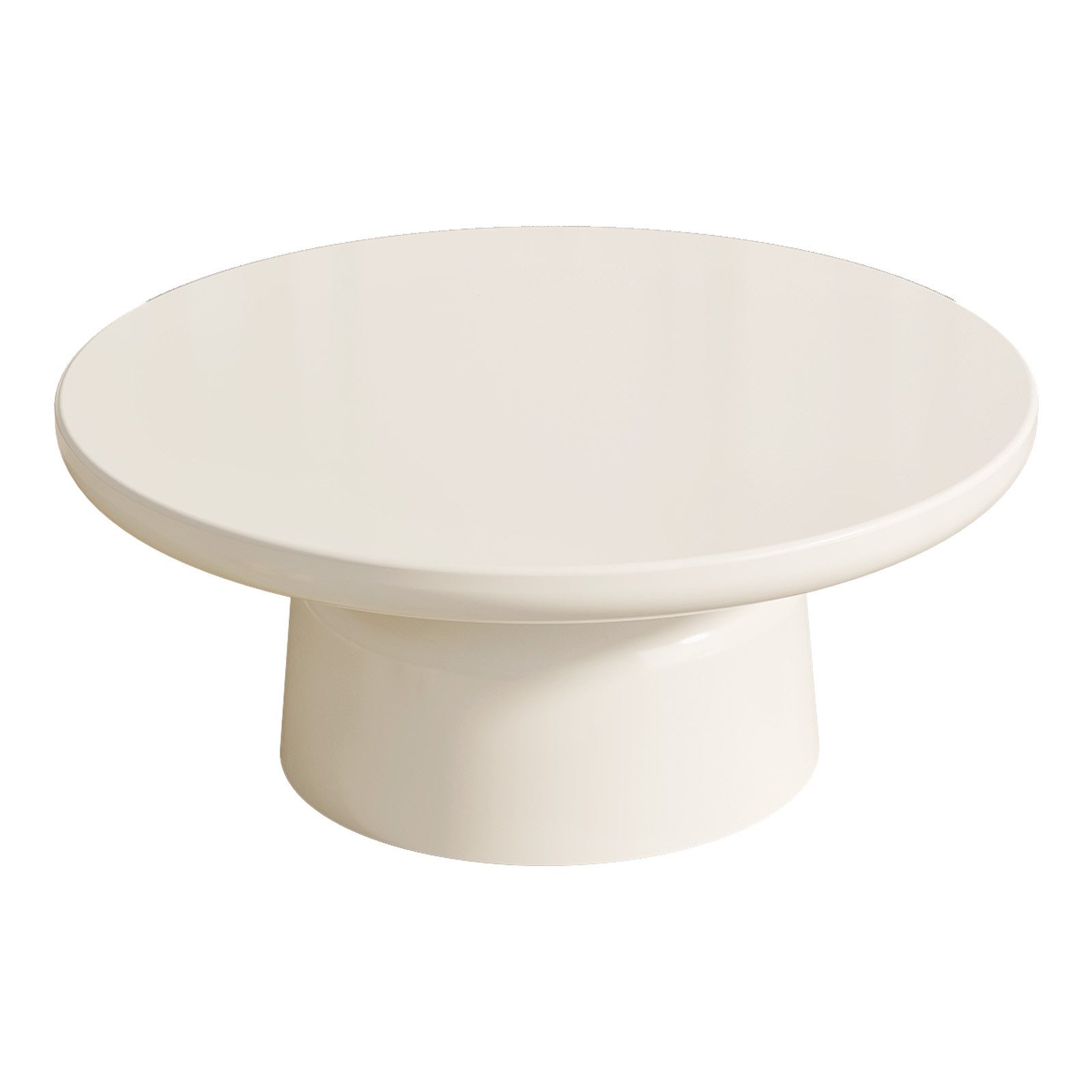 Guyii Couchtisch Kleiner runder, milchweiß, stabiler Sockel (1-St)